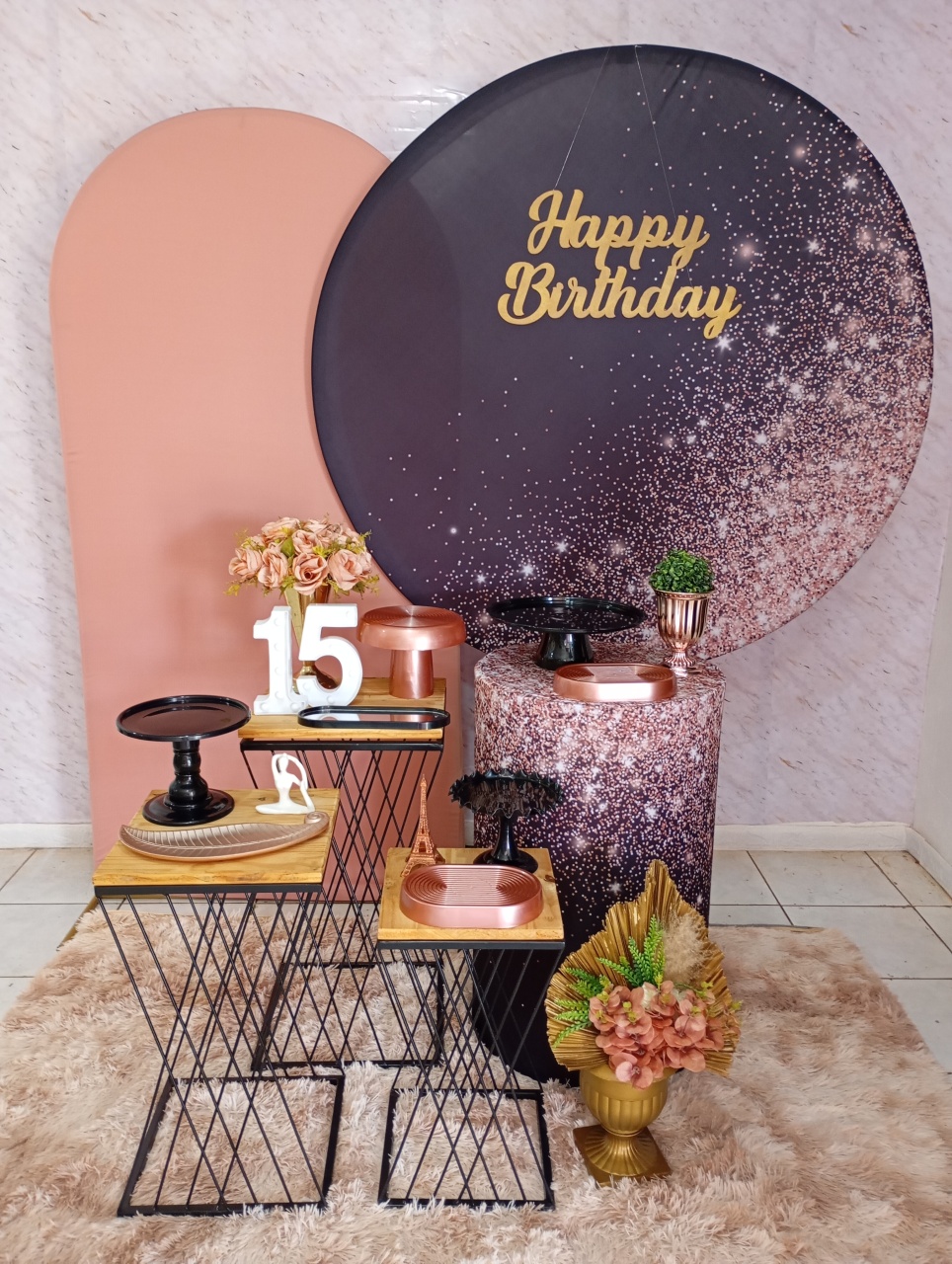 Kit Diamante Preto/Rosé - Greicy Art´S Decor