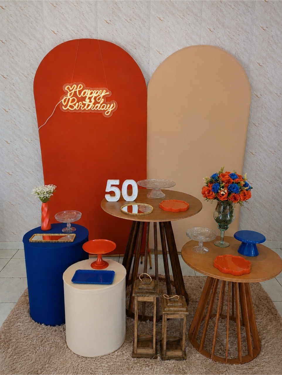 Composição Terracota/Azul Marinho - Greicy Art´s Decor