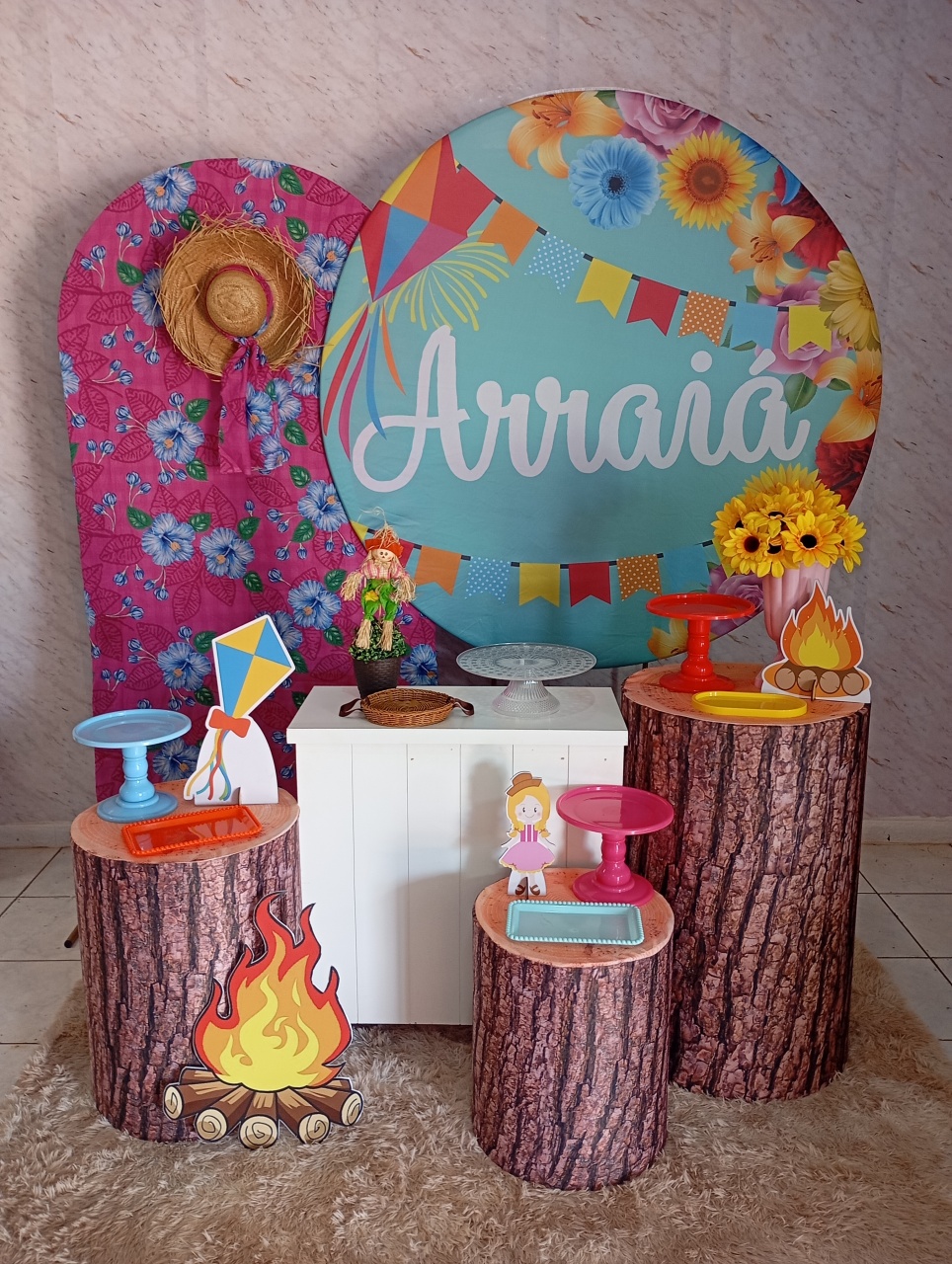 Kit Diamante Arraiá Junino Azul Claro - Greicy Art´s Decor