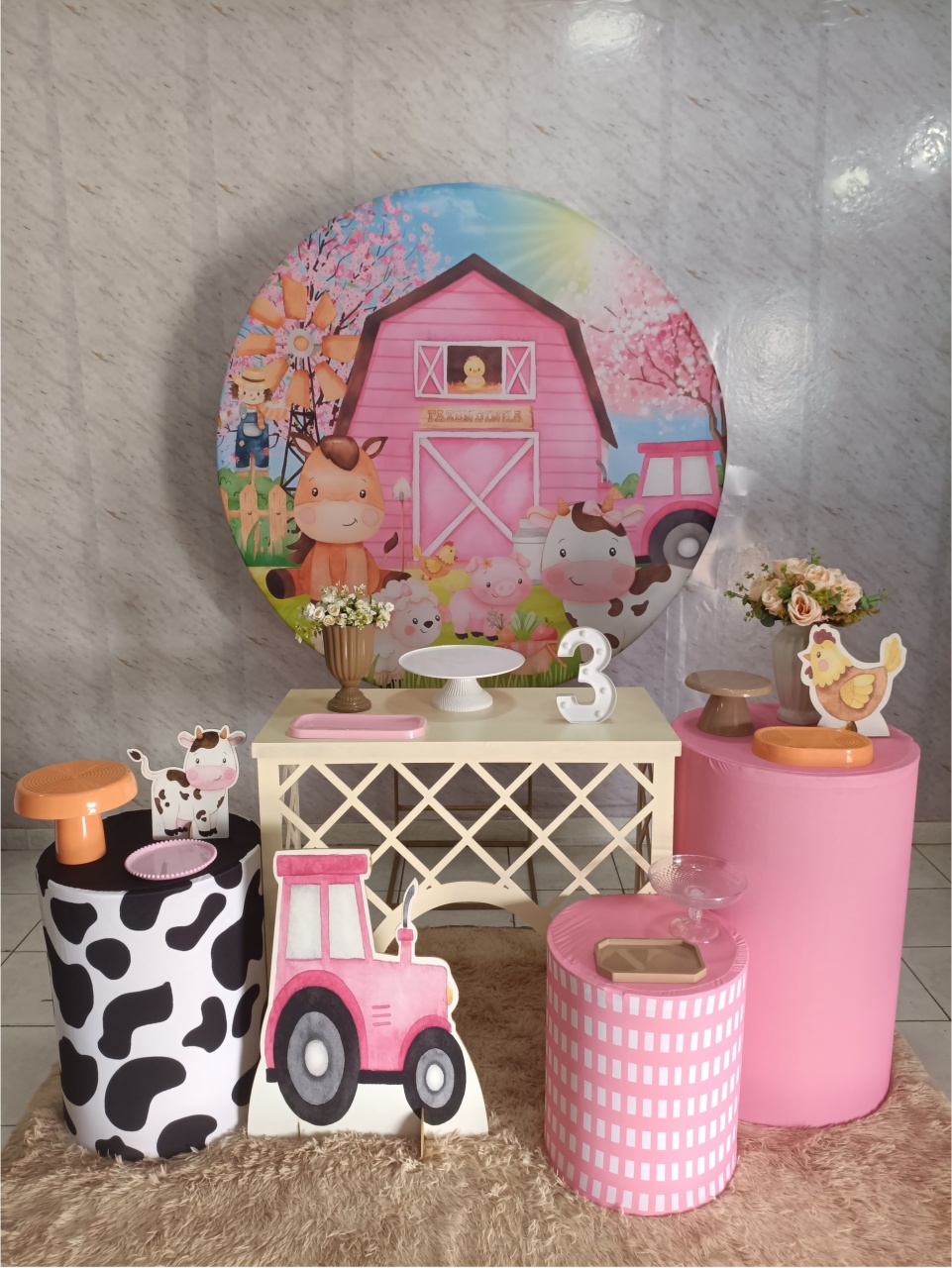 Kit Ouro Fazendinha Rosa Ll - Greicy Art´s Decor