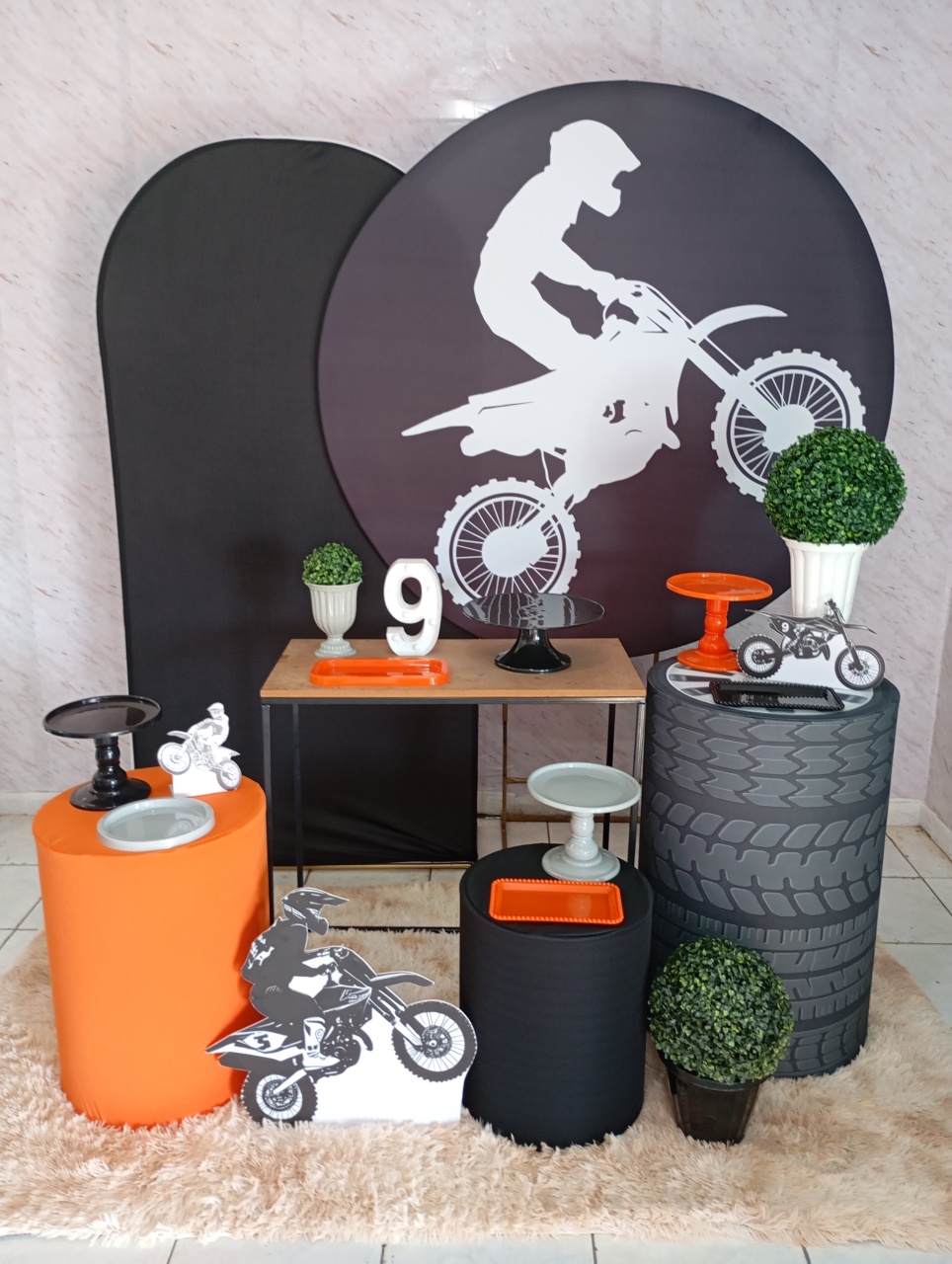 Kit Diamante Motocross Laranja - Greicy Art´s Decor