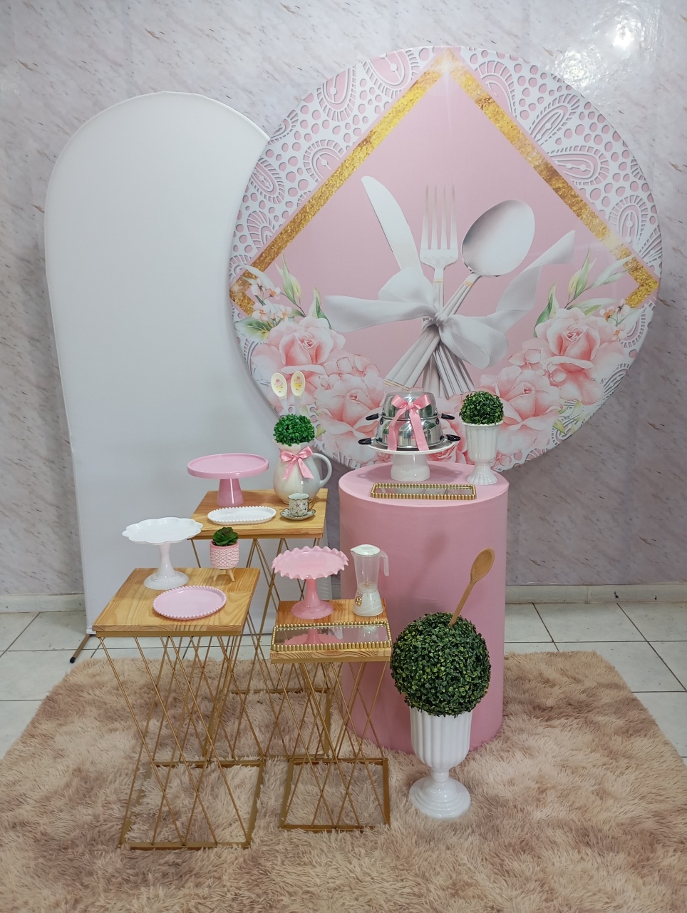 Kit Diamante Chá de Panela Rosa - Greicy Art´S Decor
