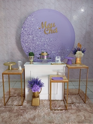 Kit Ouro Chá de Panela Lilás Glitter - Greicy Art´S Decor