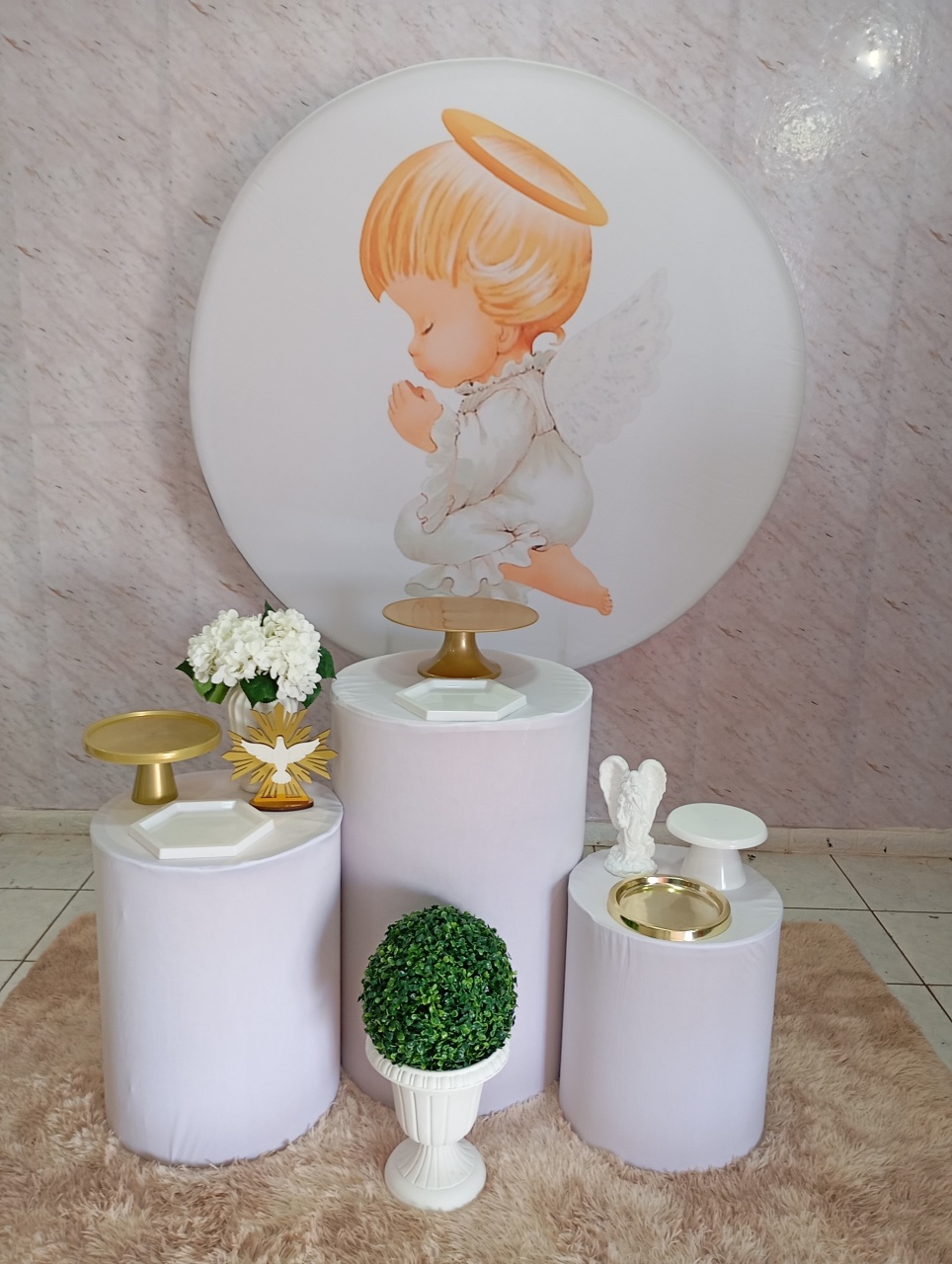 Kit Prata Batizado Anjinho - Greicy Art´S Decor