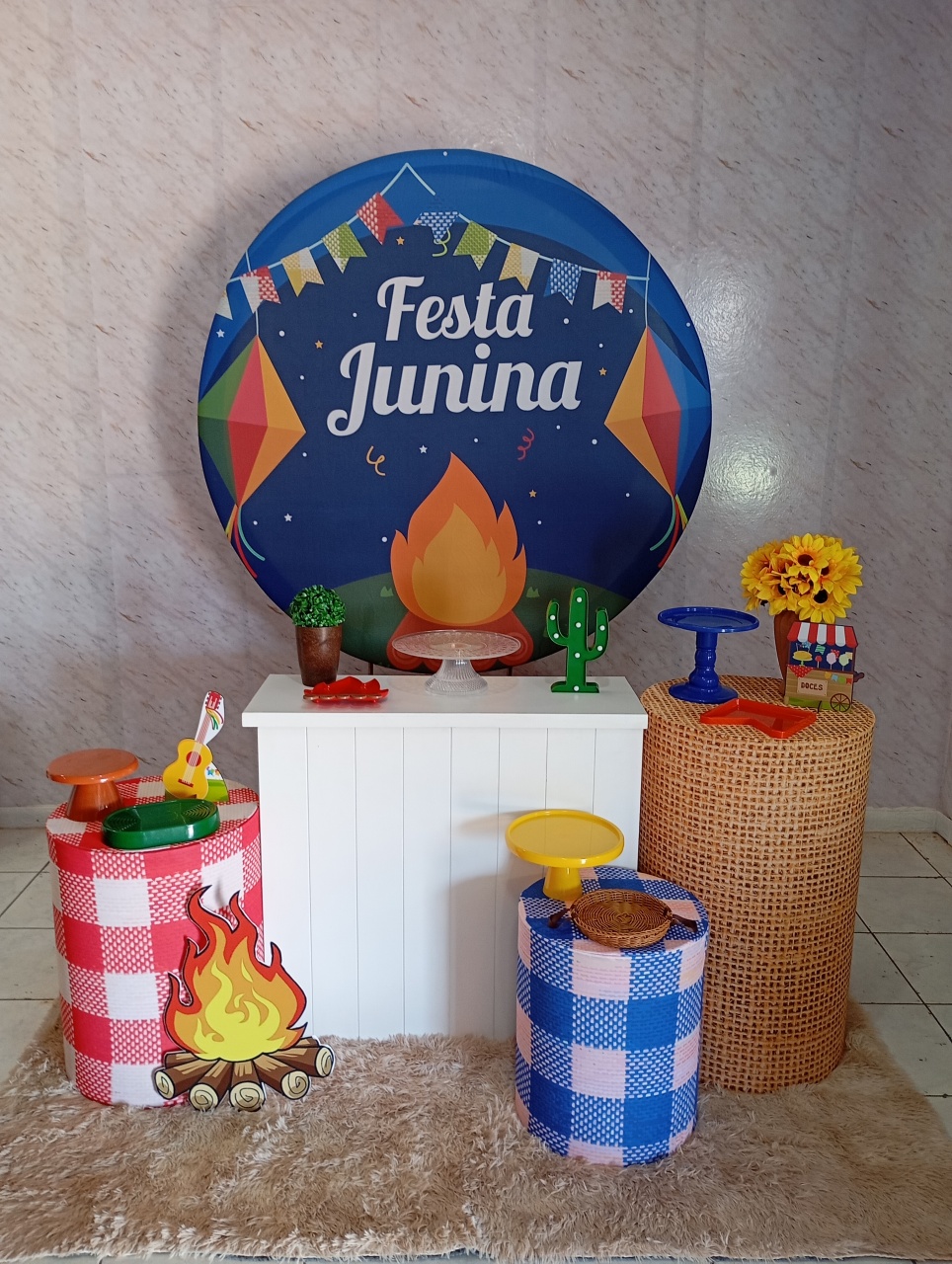 Kit Ouro Arraiá Junino Fogueira Azul - Greicy Art´S Decor