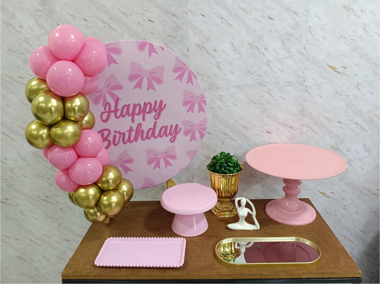Mini Kit de Mesa Laço Rosa - Greicy Art´s Decor