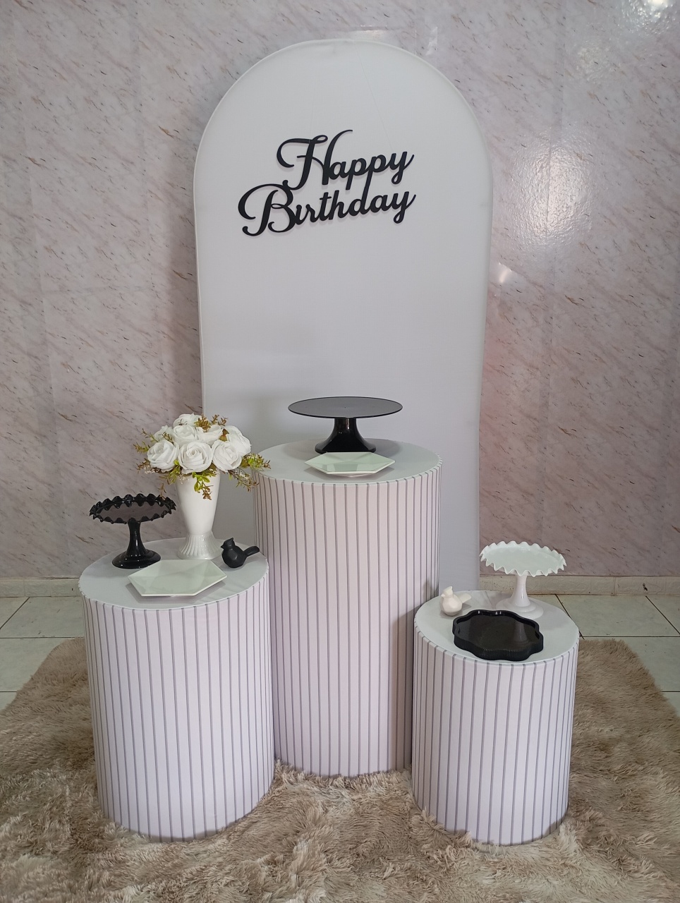 Kit Prata Branco E Preto - Greicy Art´S Decor