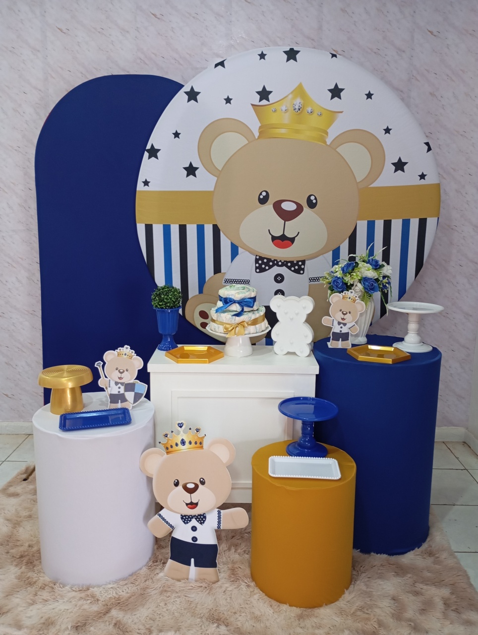 Kit Diamante Chá de Bebê Ursinho Príncipe  - Greicy Art´S Decor