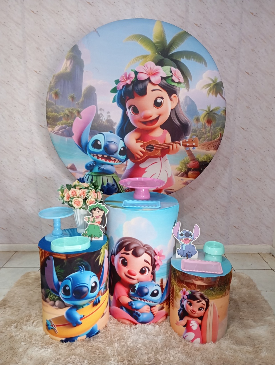 Kit Prata Lilo E Stitch - Greicy Art´s Decor