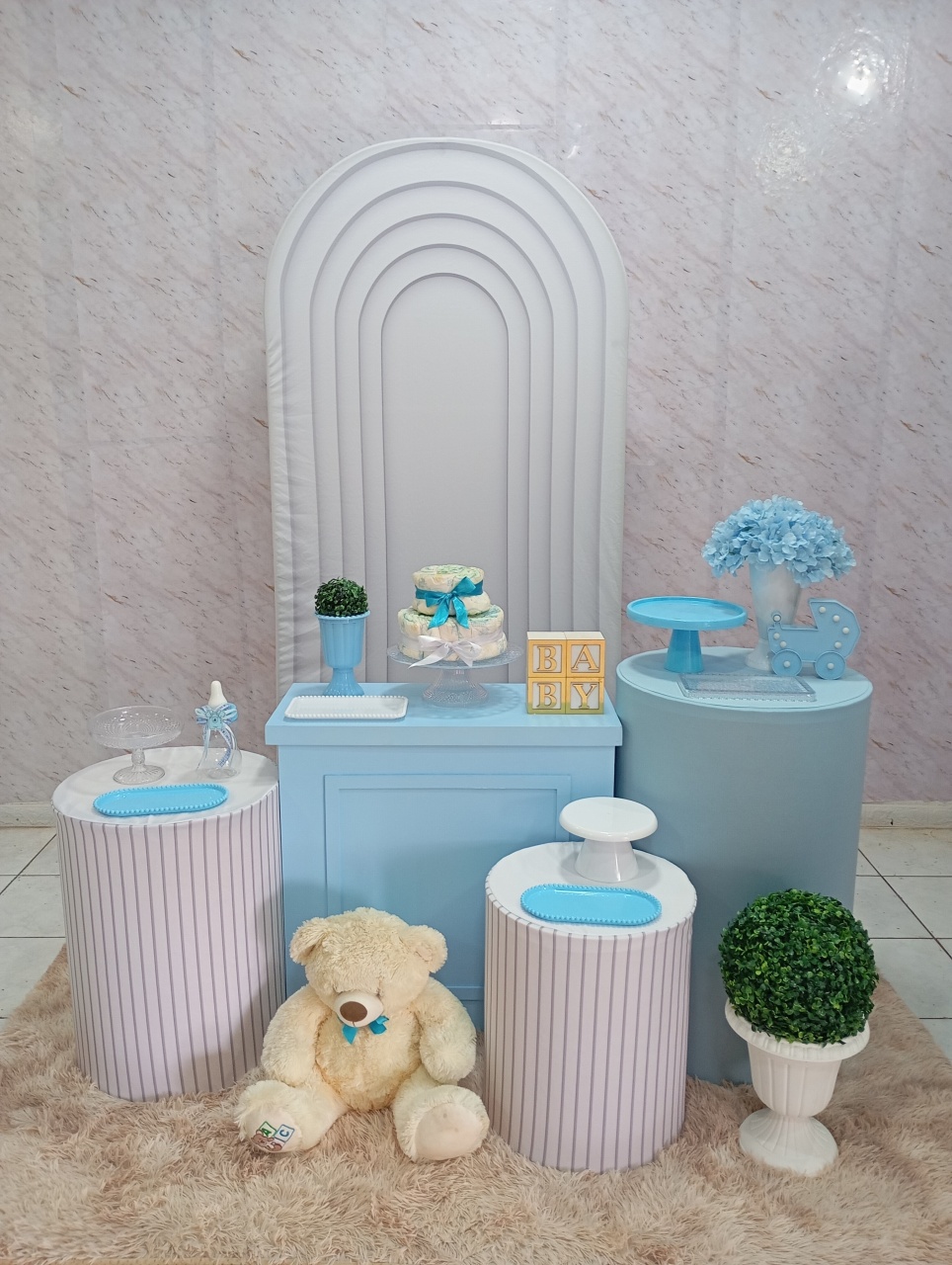 Kit Ouro Chá de Bebê Azul - Greicy Art´S Decor
