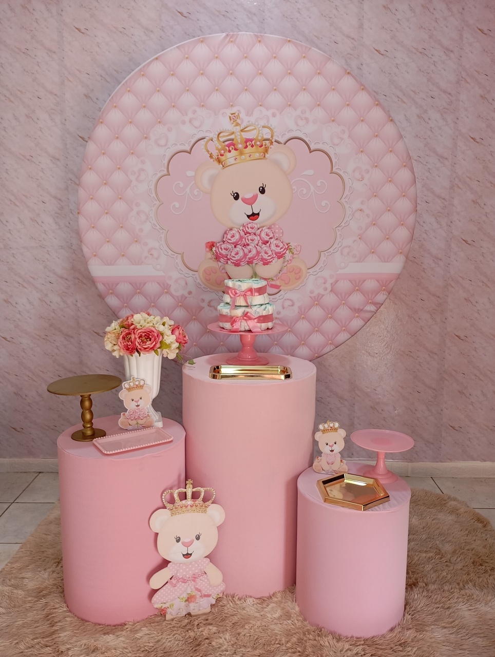 Kit Prata Ursinha Princesa  - Greicy Art´S Decor