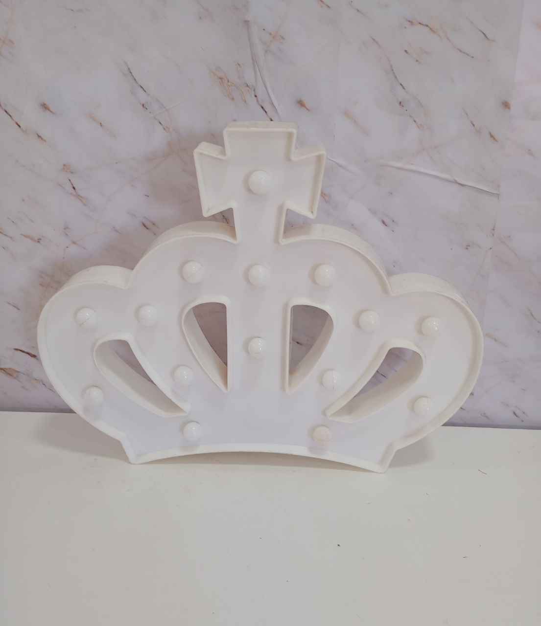 Led Mesa Decorativo Coroa Branca - Greicy Art´s Decor