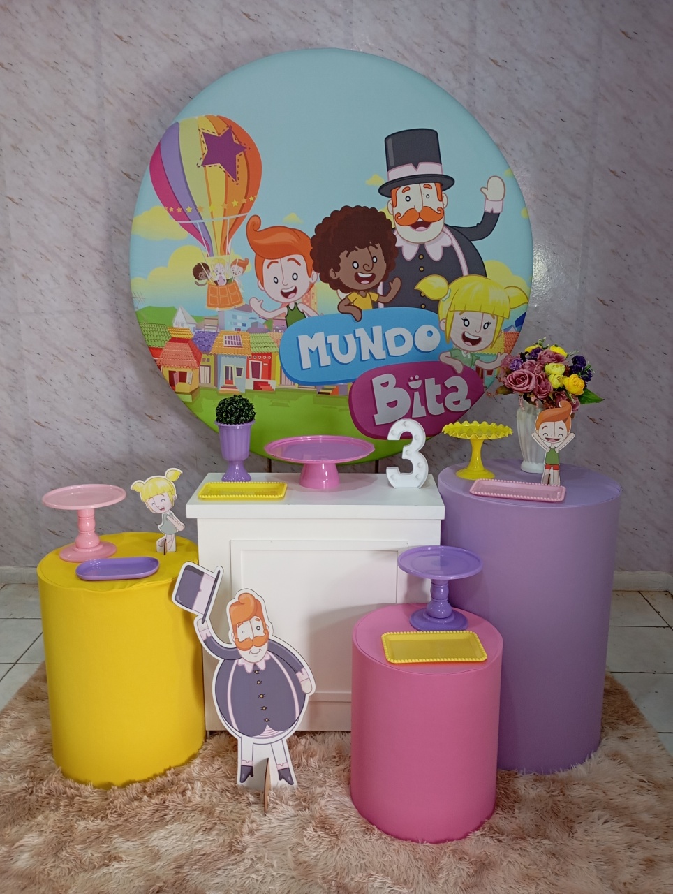 Kit Ouro Mundo Bita Rosa - Greicy Art´S Decor