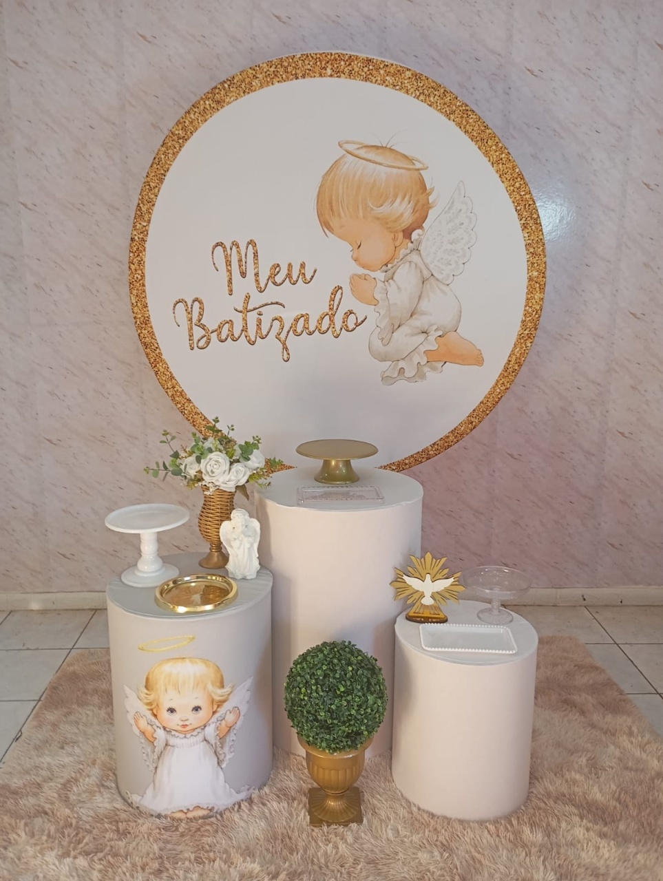Kit Prata Meu Batizado - Greicy Art´S Decor