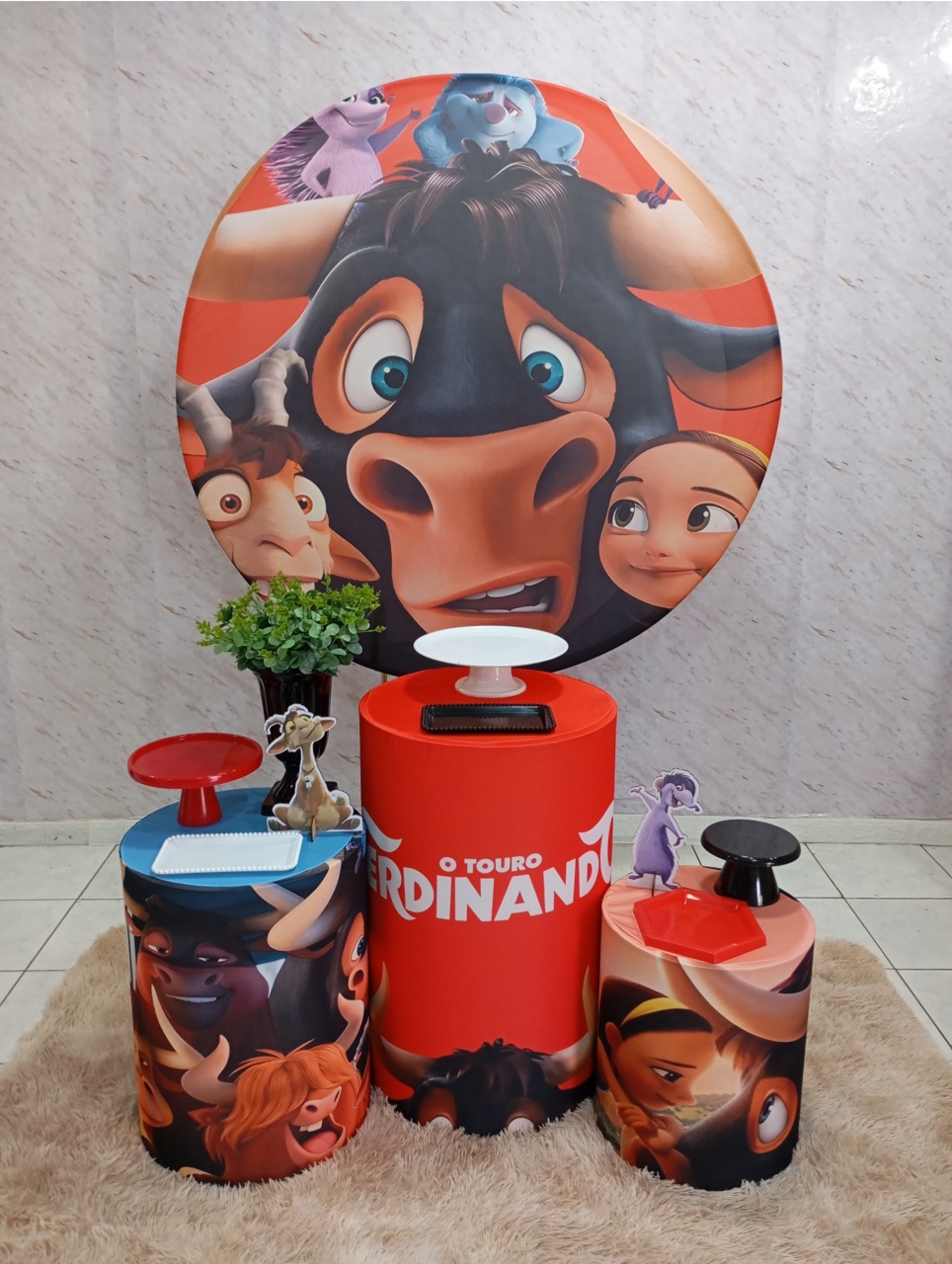 Kit Prata O Touro Ferdinando - Greicy Art´s Decor