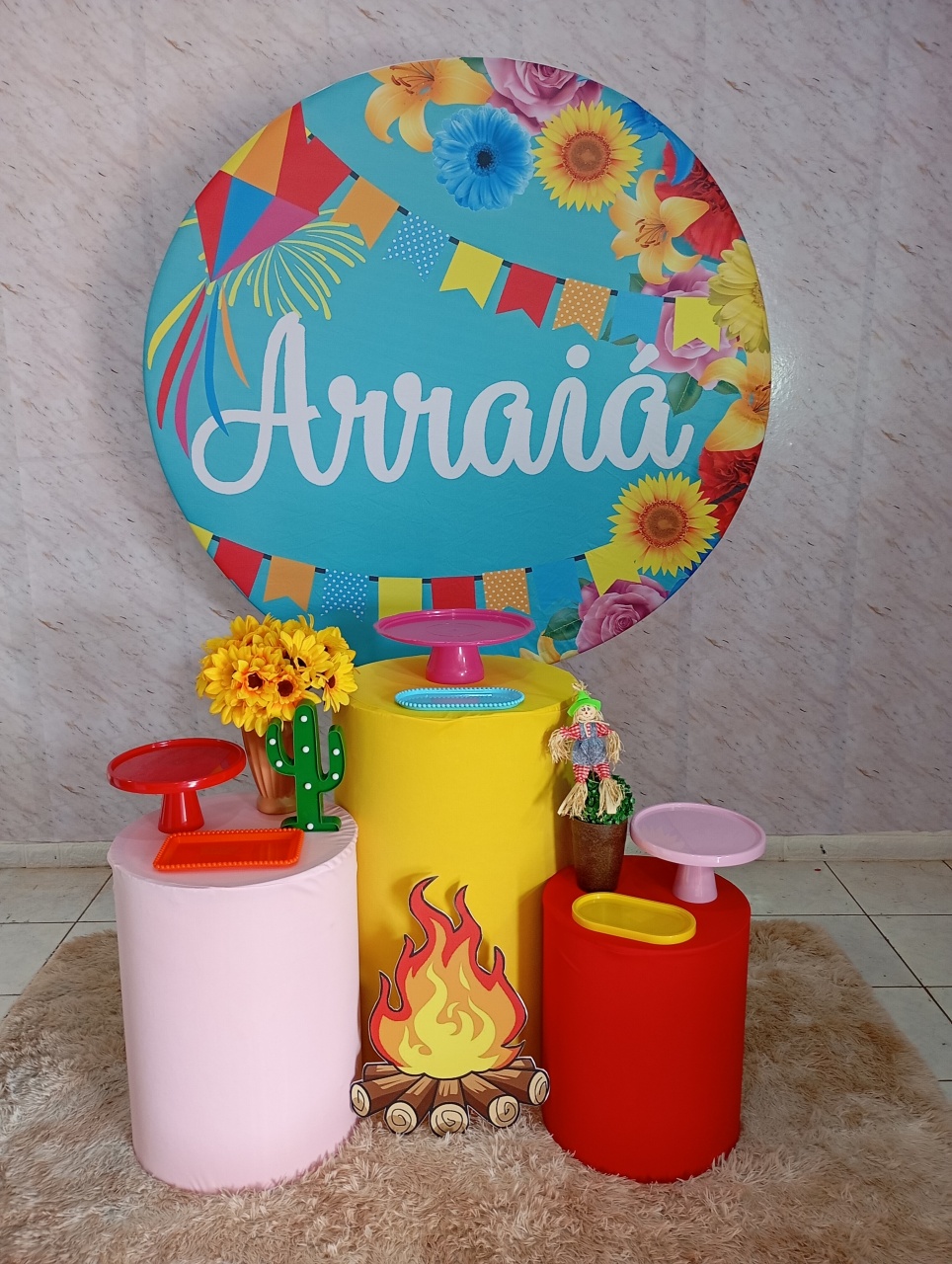 Kit Prata Arraiá Junino Azul Ii - Greicy Art´S Decor