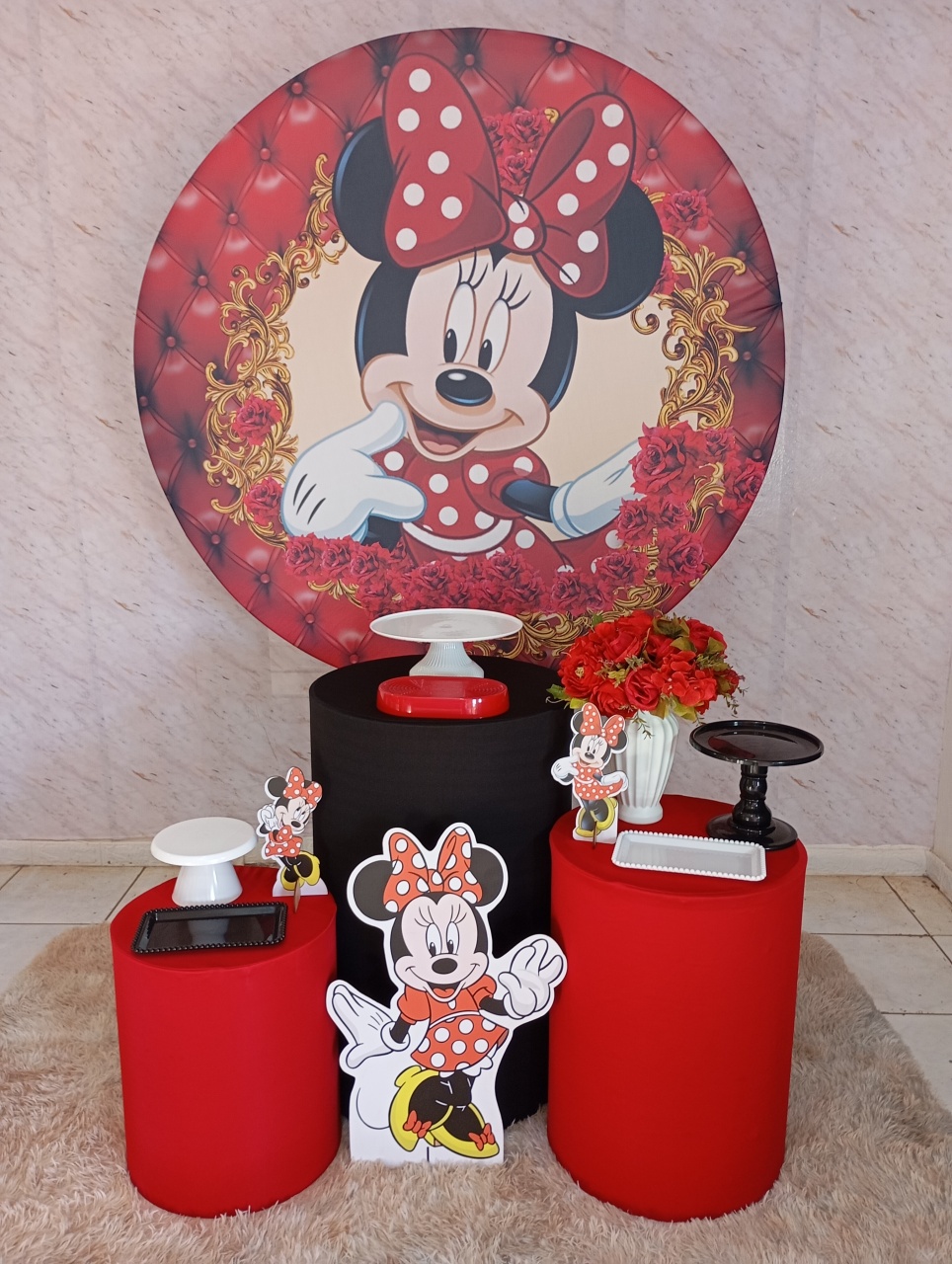 Kit Prata Minnie Vermelha - Greicy Art´S Decor