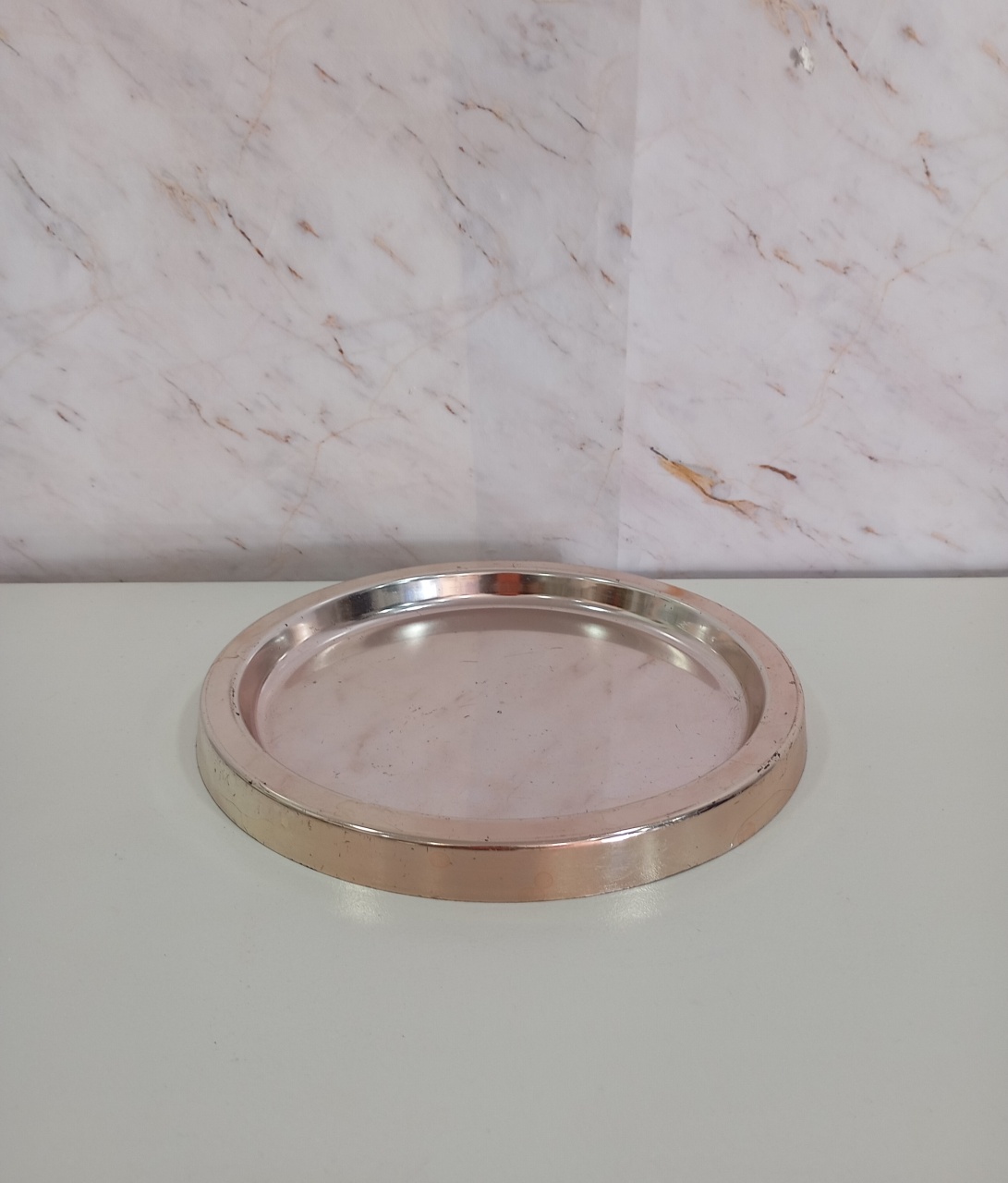 Bandeja Baixa Rosé Redonda - Greicy Art´s Decor