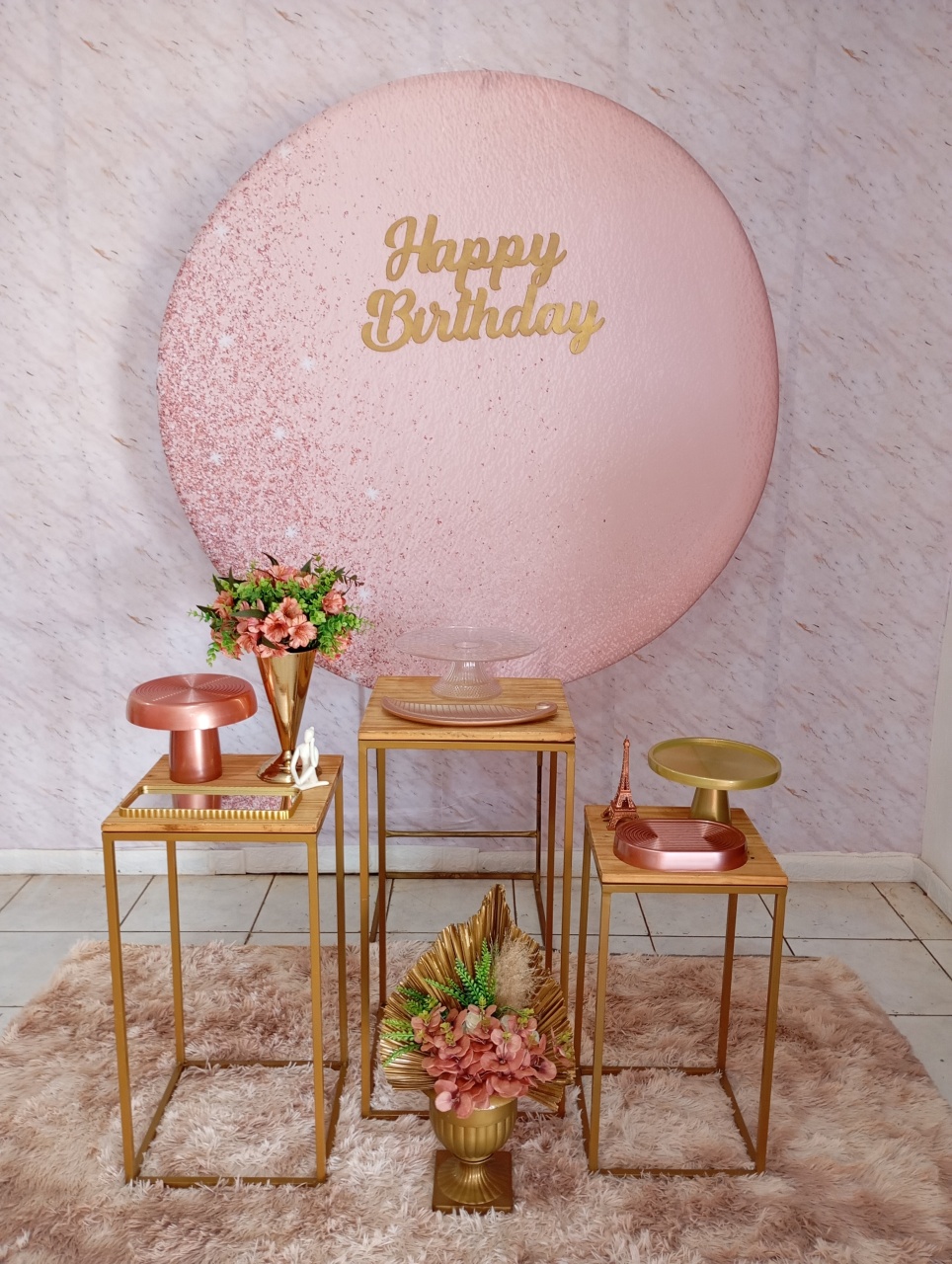 Kit Prata Rosé Glitter  - Greicy Art´S Decor