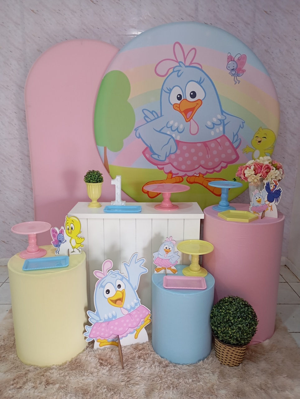 Kit Diamante Galinha Pintadinha Rosa - Greicy Art´s Decor