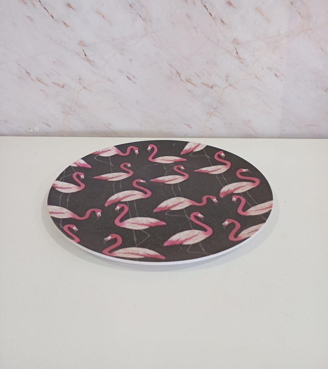 Bandeja Baixa Preta Flamingo - Greicy Art´s Decor