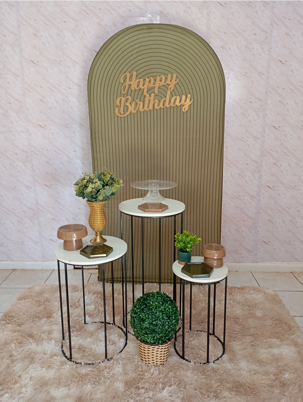 Kit Prata Verde Ripado - Greicy Art´s Decor