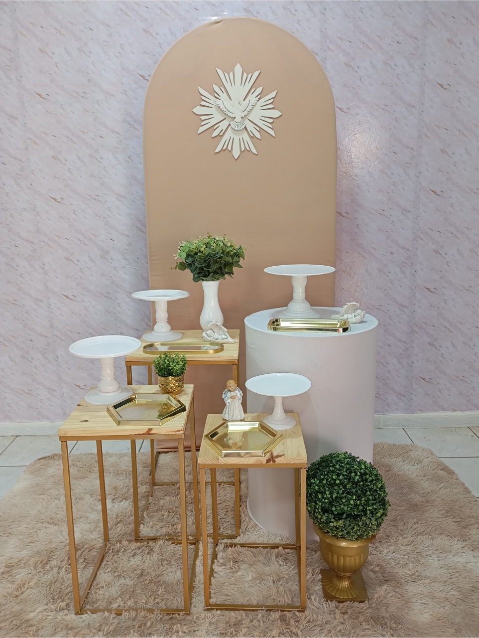 Kit Ouro Batizado Nude  - Greicy Art´S Decor