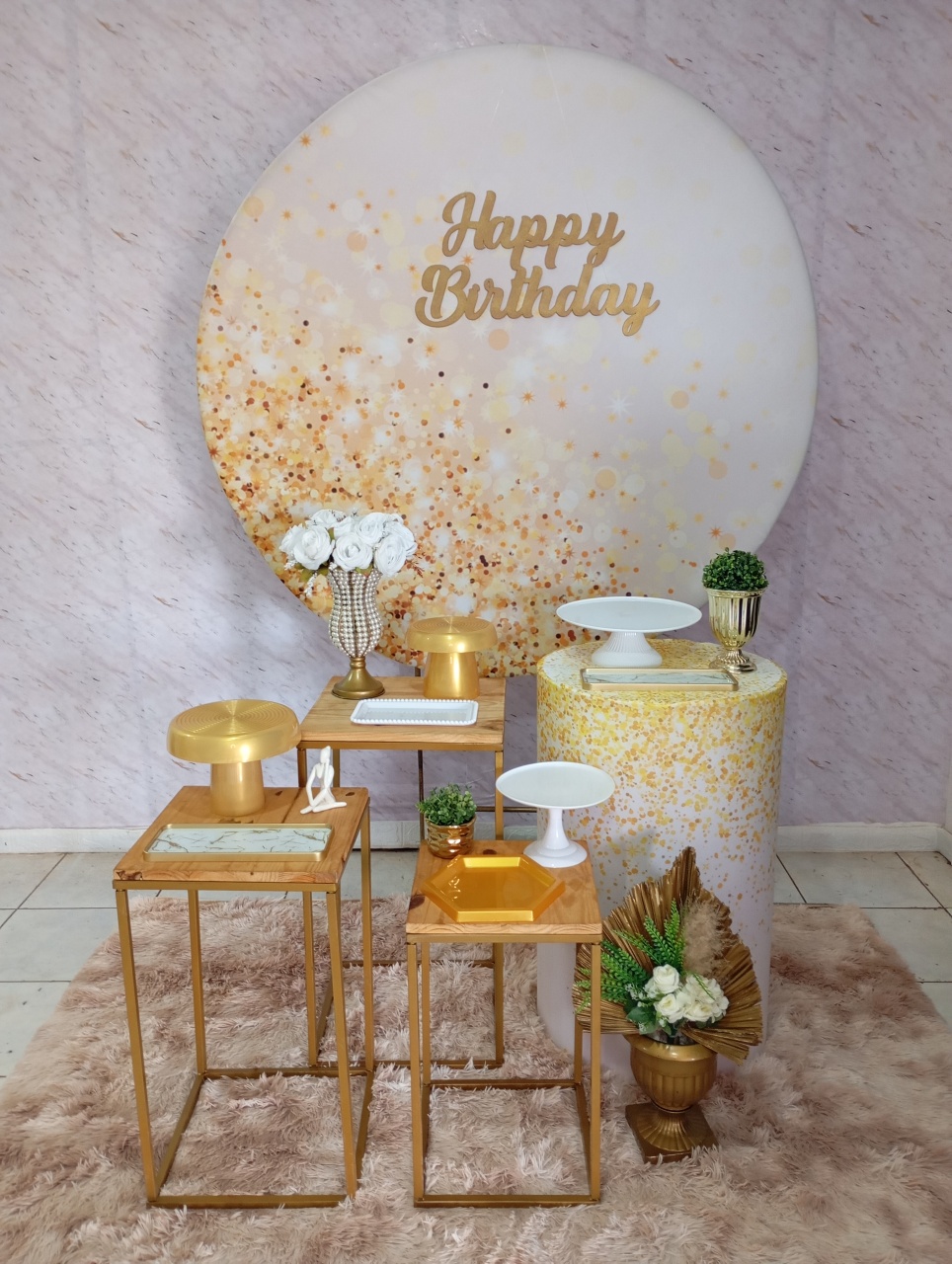Kit Ouro Branco Glitter Dourado - Greicy Art´s Decor