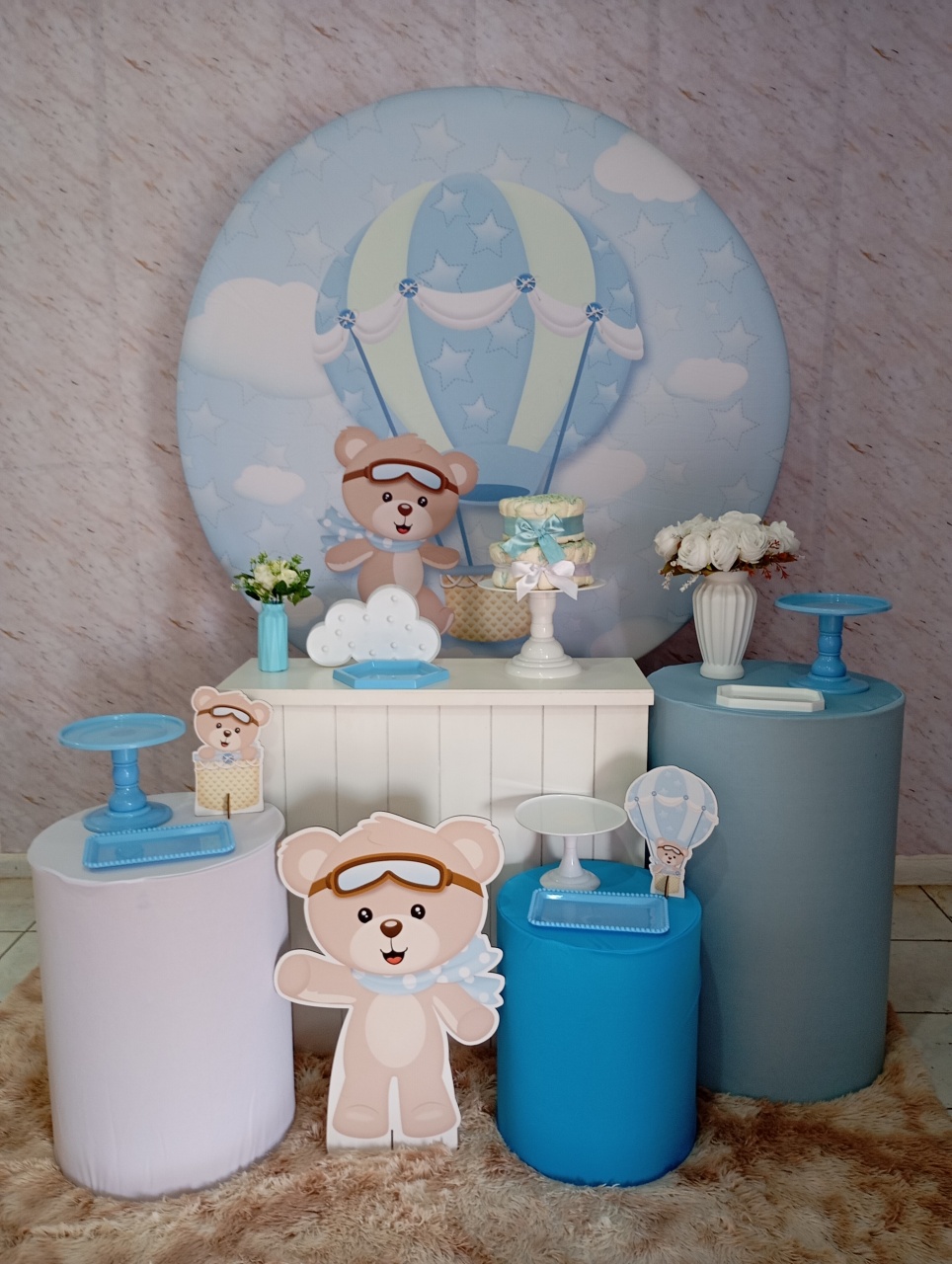 Kit Ouro Chá de Bebê Urso Baloeiro - Greicy Art´S Decor