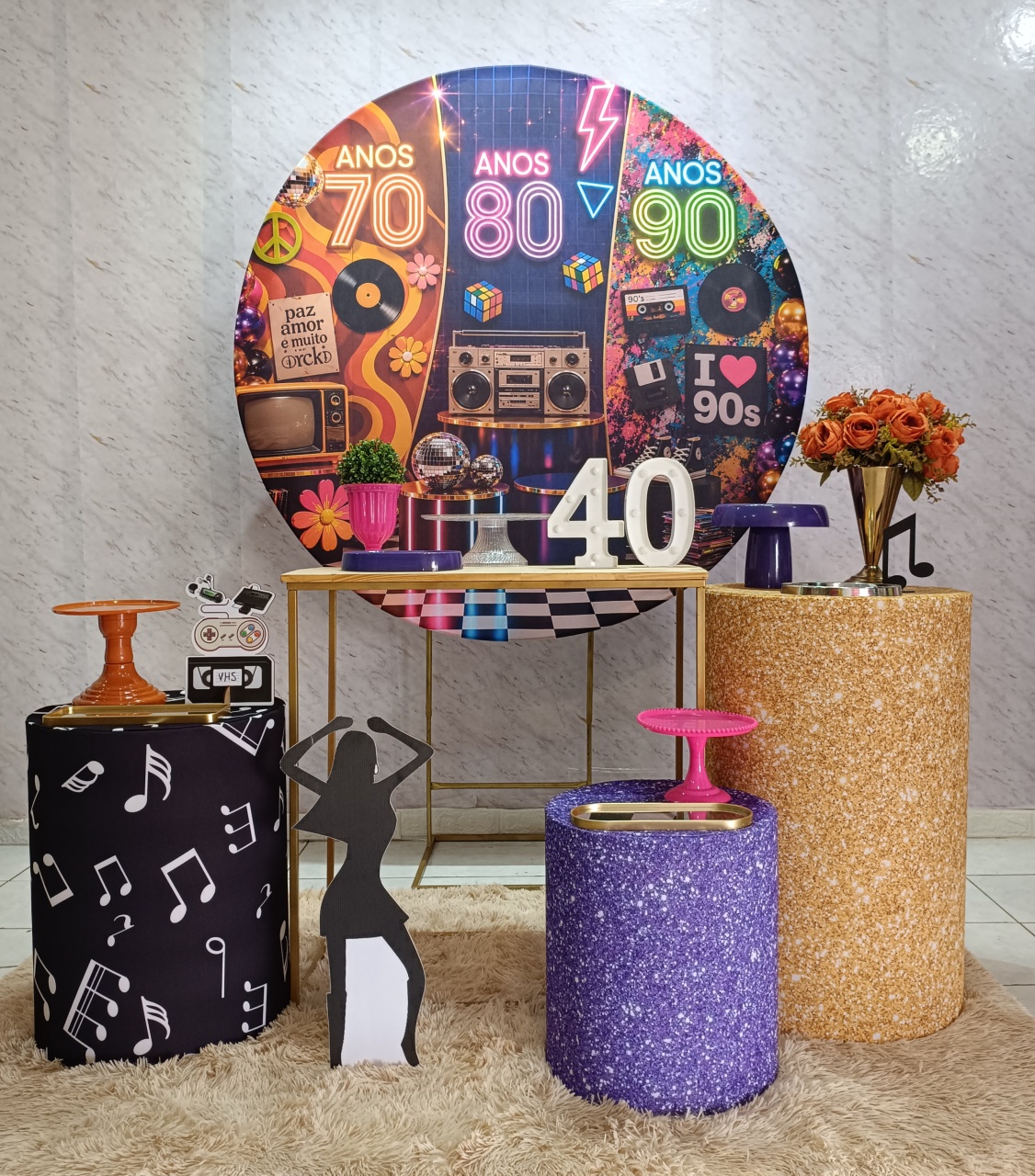Kit Ouro Anos 70'80'90'S - Greicy Art´s Decor