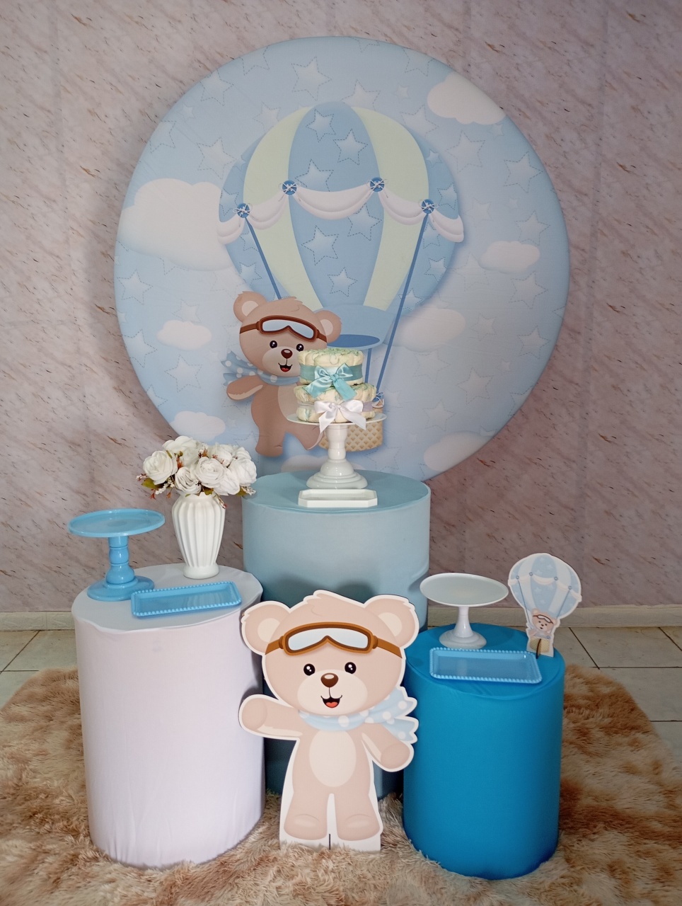 Kit Prata Chá de Bebê Urso Baloeiro - Greicy Art´S Decor