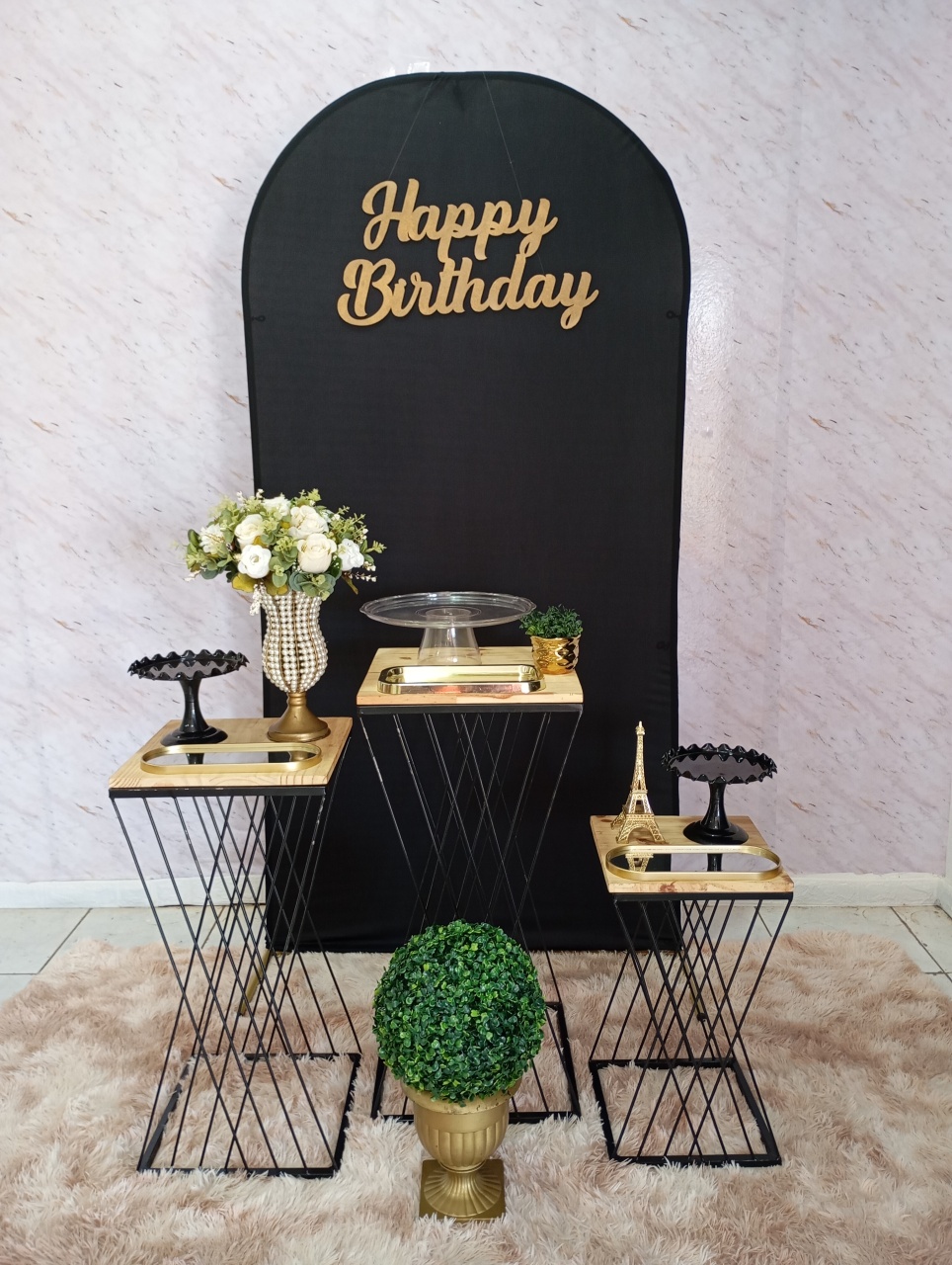 Kit Prata Preto/Dourado  - Greicy Art´S Decor