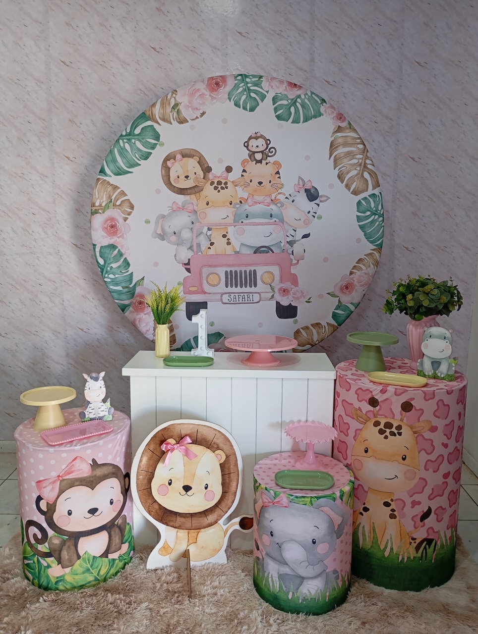 Kit Ouro Safari Rosa - Greicy Art´S Decor