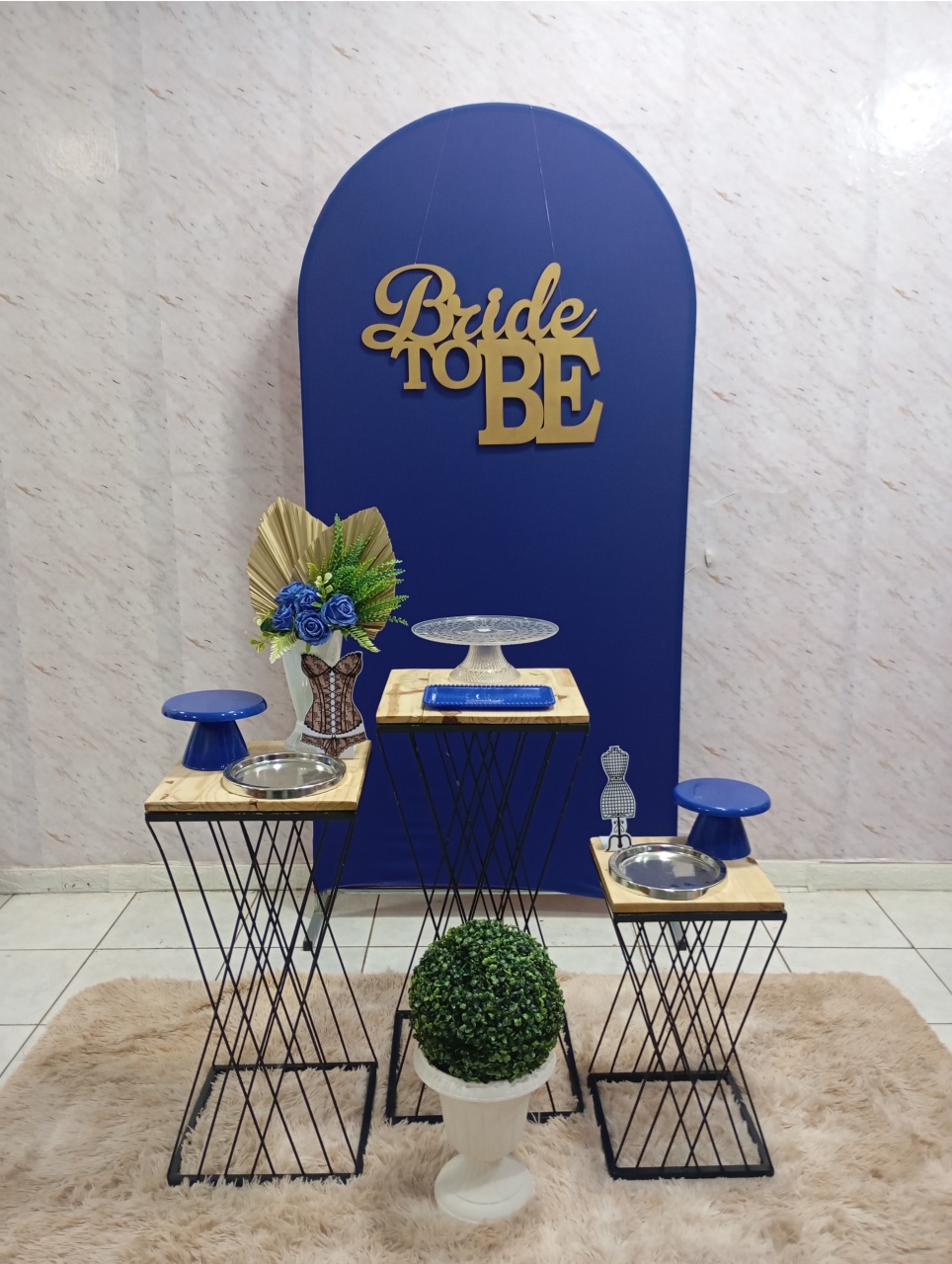 Kit Prata Bride To Be Azul/Prata - Greicy Art´s Decor