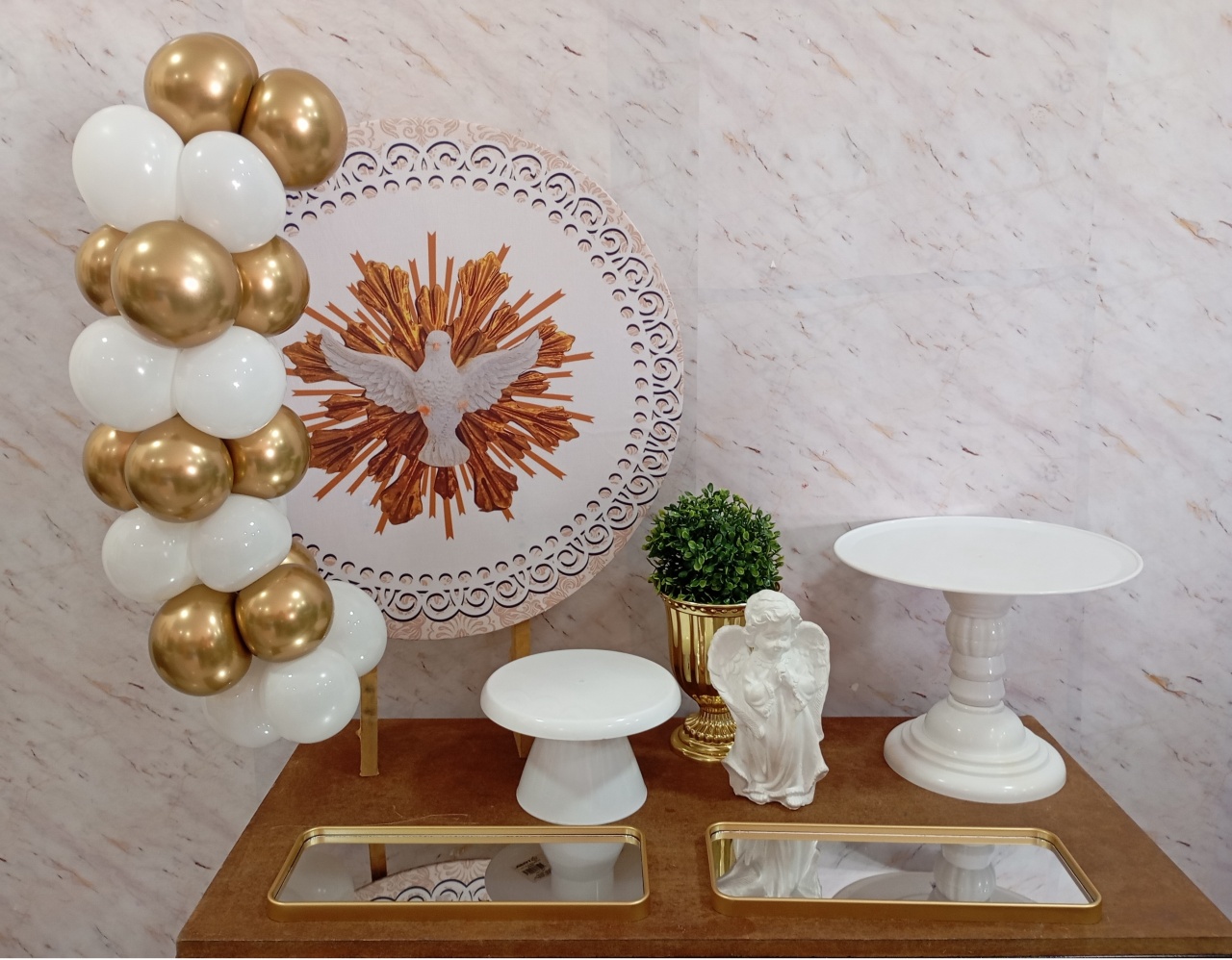 Mini Kit de Mesa Batizado Espírito Santo - Greicy Art´s Decor
