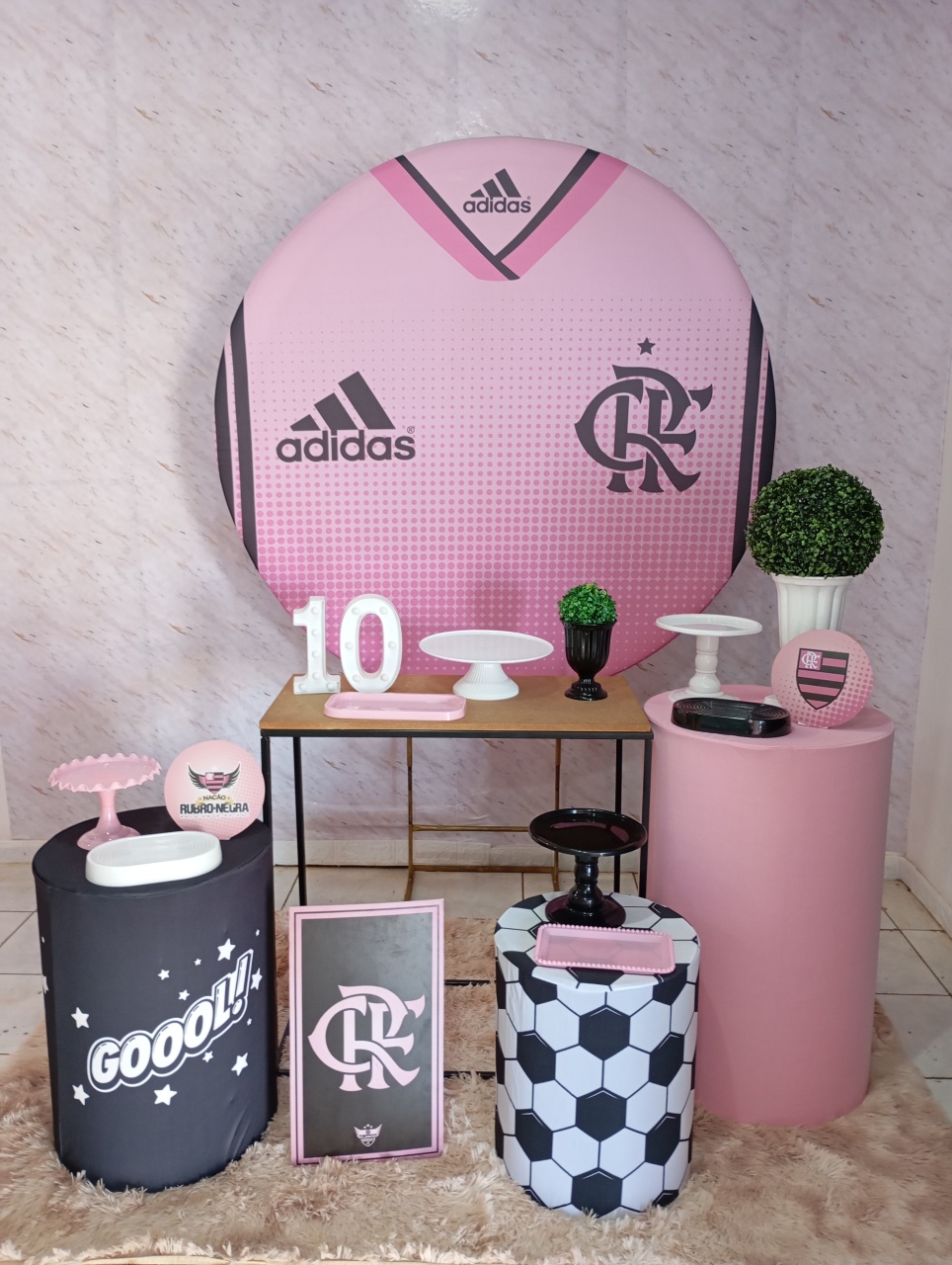 Kit Ouro Flamengo Rosa - Greicy Art´S Decor