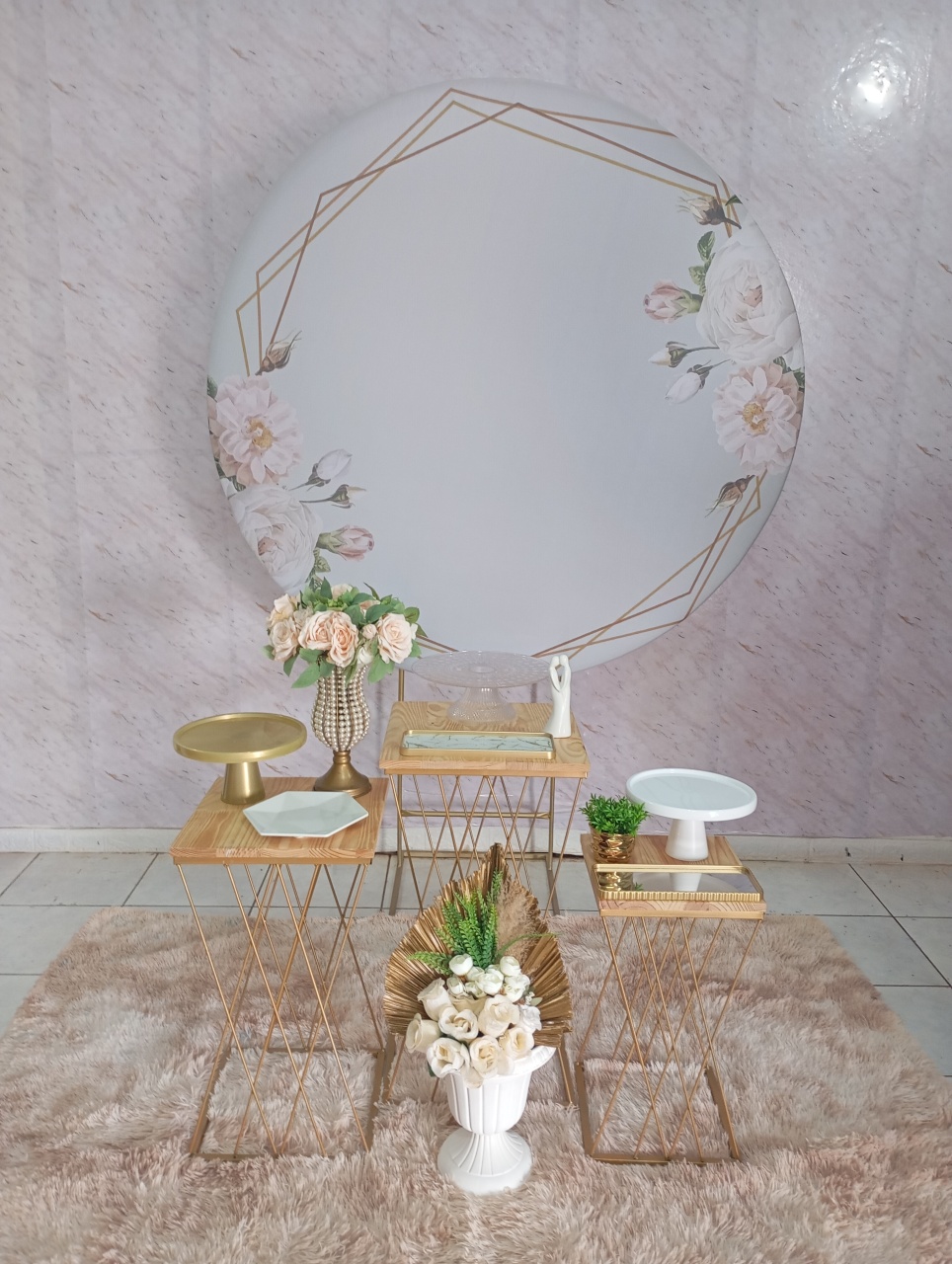 Kit Prata Floral Branco Casamento/Bodas - Greicy Art´S Decor