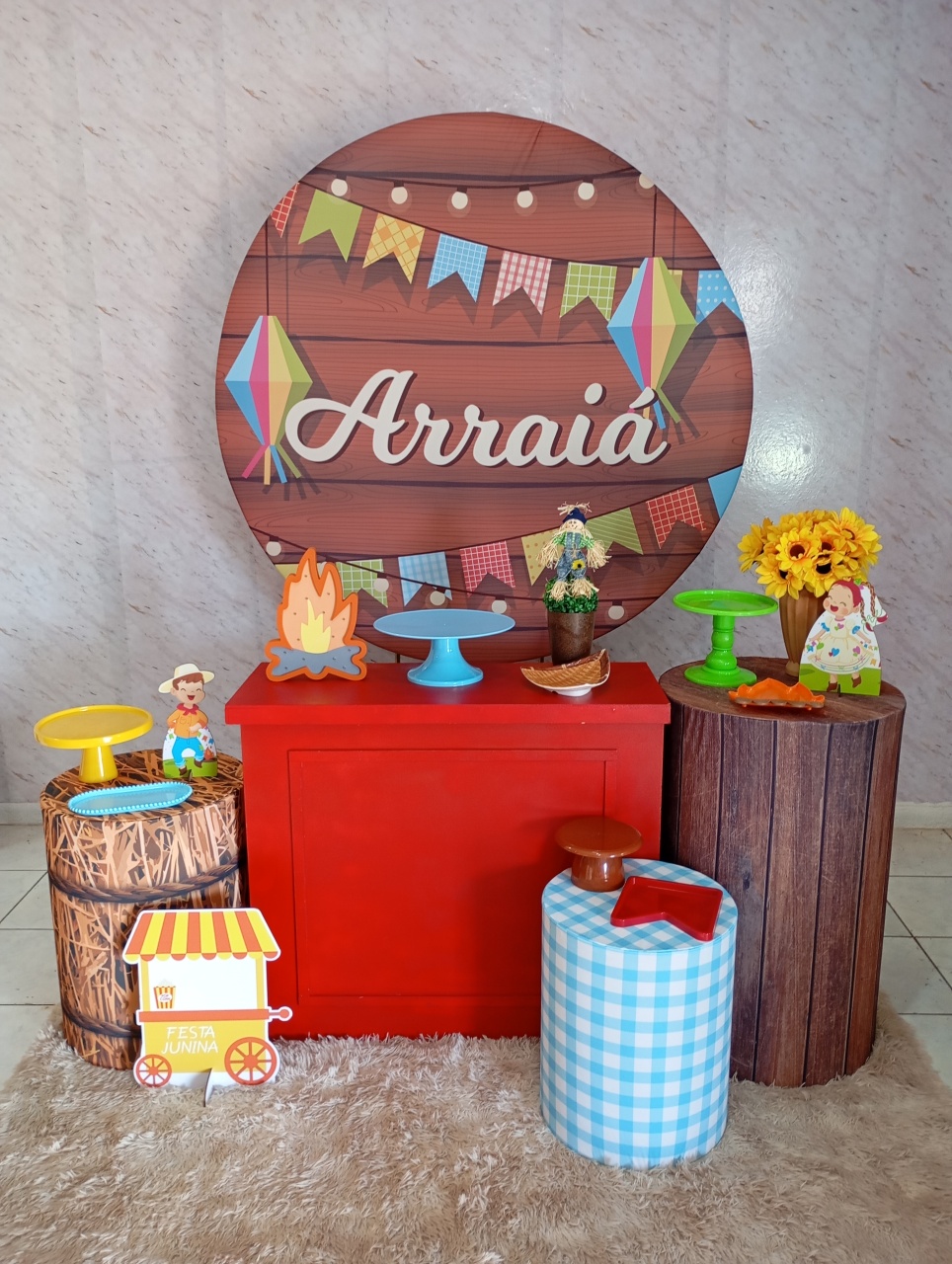 Kit Ouro Arraiá Junino Madeira Escura - Greicy Art´S Decor