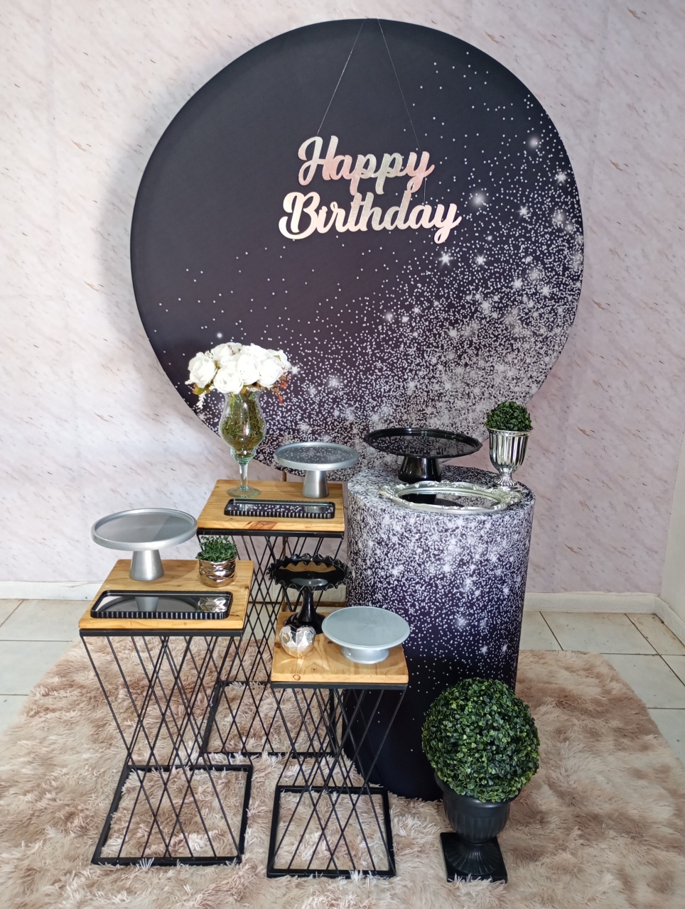 Kit Ouro Preto Glitter Prata - Greicy Art´s Decor