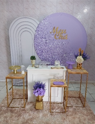 Kit Diamante Chá de Panela Lilás Glitter  - Greicy Art´S Decor