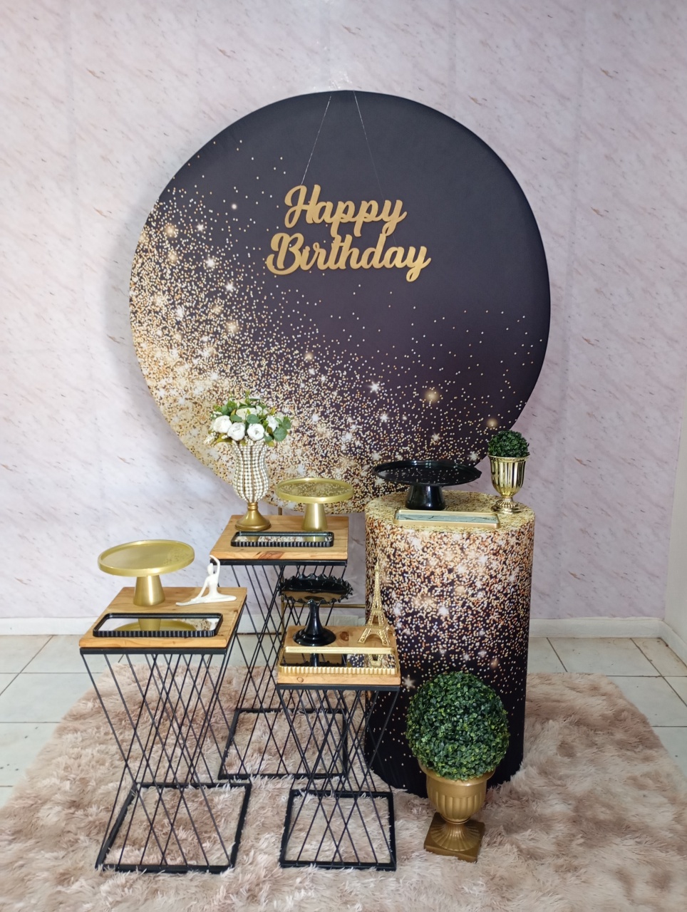 Kit Ouro Preto/Dourado Glitter - Greicy Art´S Decor