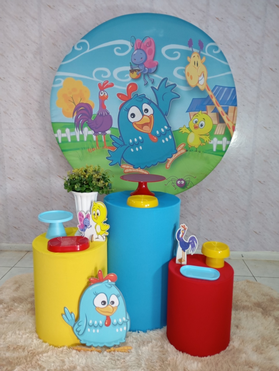Kit Prata Galinha Pintadinha - Greicy Art´s Decor