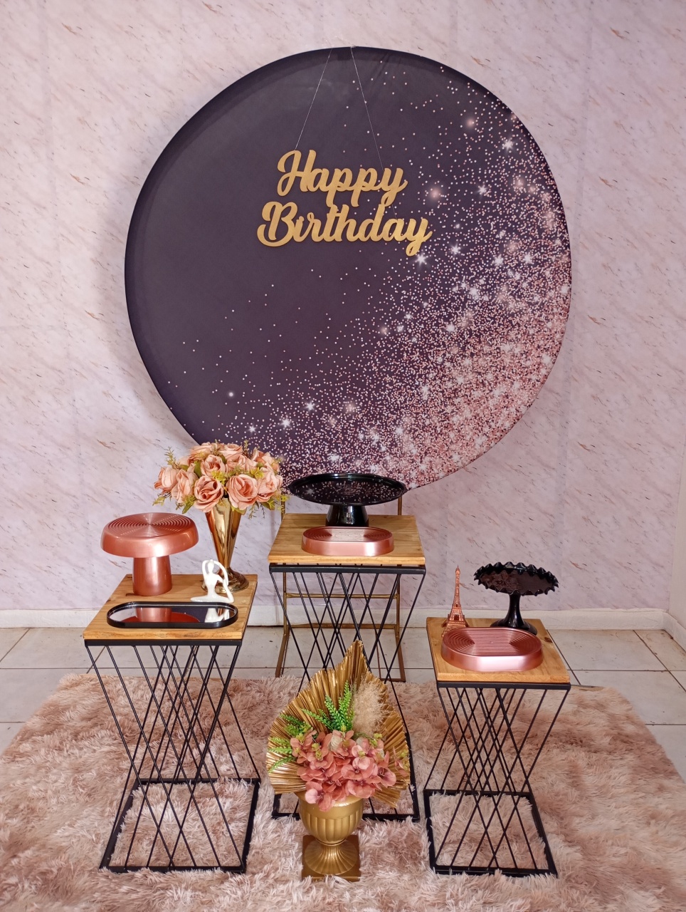 Kit Prata Preto/Rosé  - Greicy Art´S Decor