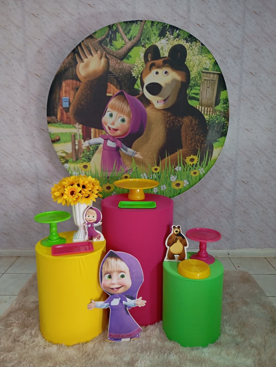 Kit Prata Masha E O Urso - Greicy Art´S Decor