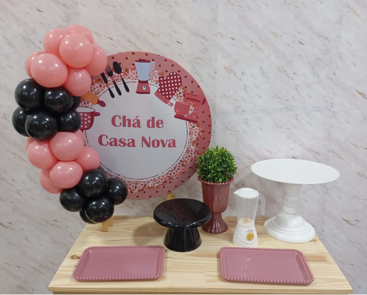 Mini Kit de Mesa Chá de Casa Nova - Greicy Art´s Decor