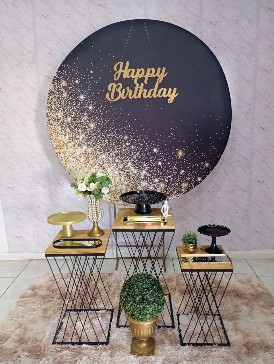 Kit Prata Preto/Dourado Glitter - Greicy Art´S Decor