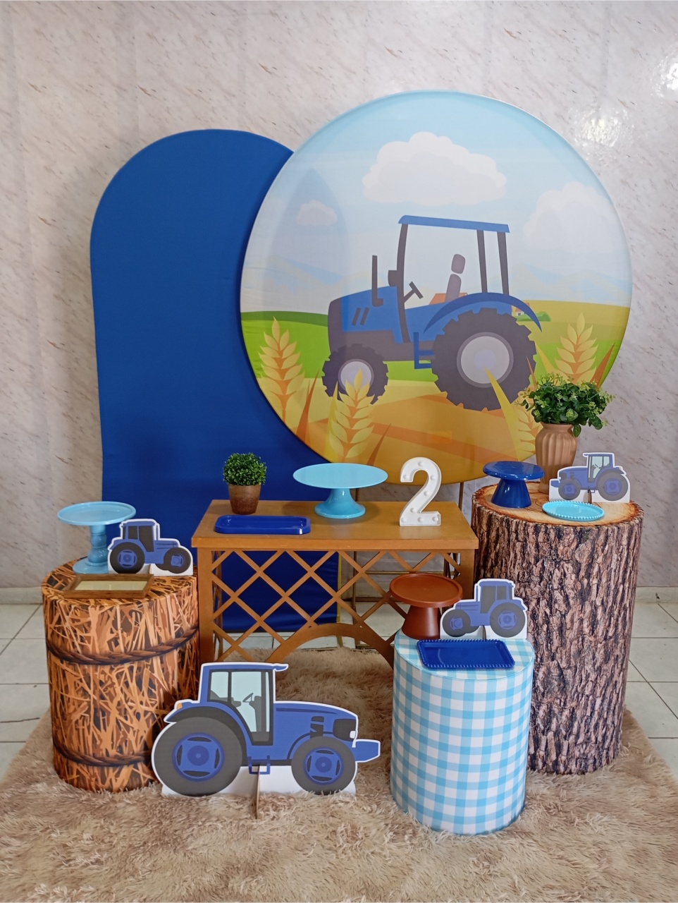 Kit Diamante Trator Azul - Greicy Art´S Decor