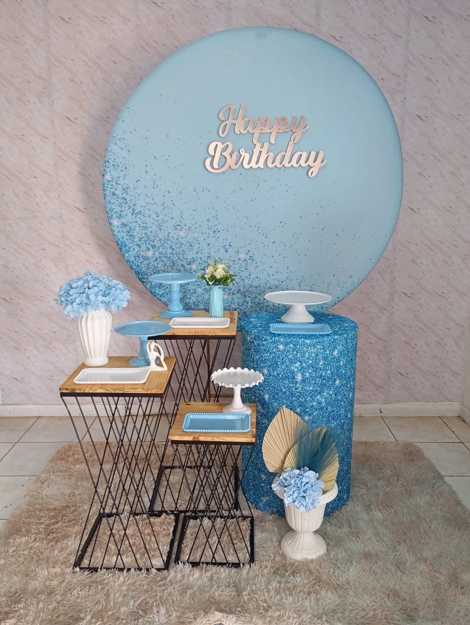 Kit Ouro Azul Glitter - Greicy Art´s Decor