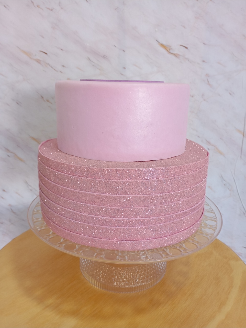 Bolo Fake Rosa Claro - Greicy Art´s Decor