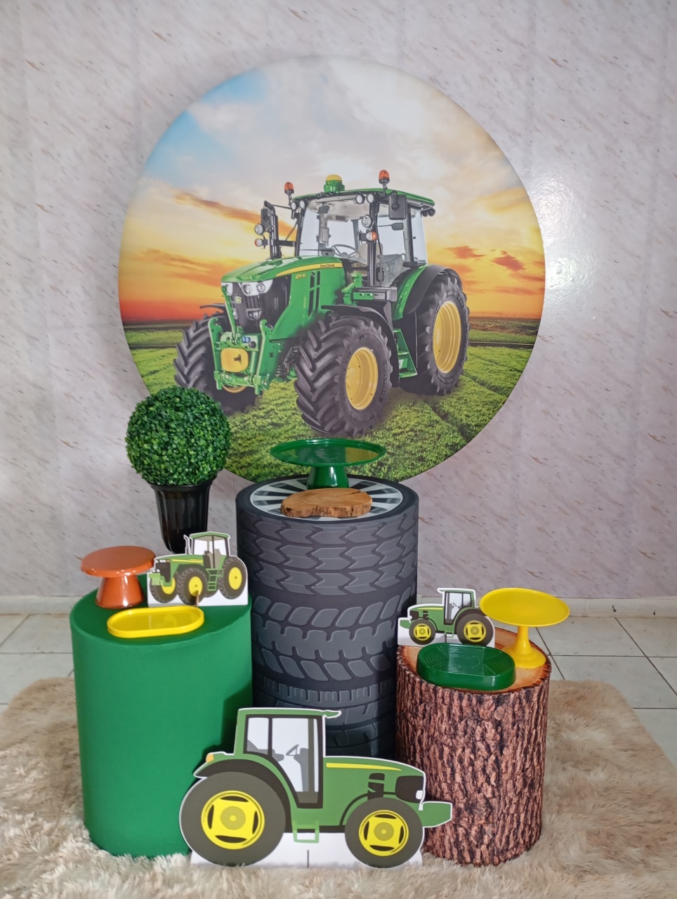 Kit Prata Trator Verde John Deere - Greicy Art´s Decor